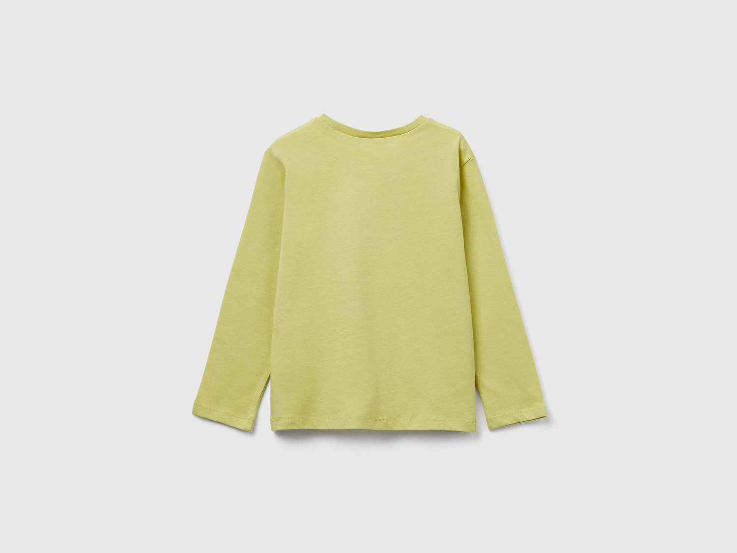 Benetton Kız Bebek Hardal Önü Baskılı Ribana Yakalı Regular Fit Sweatshirt