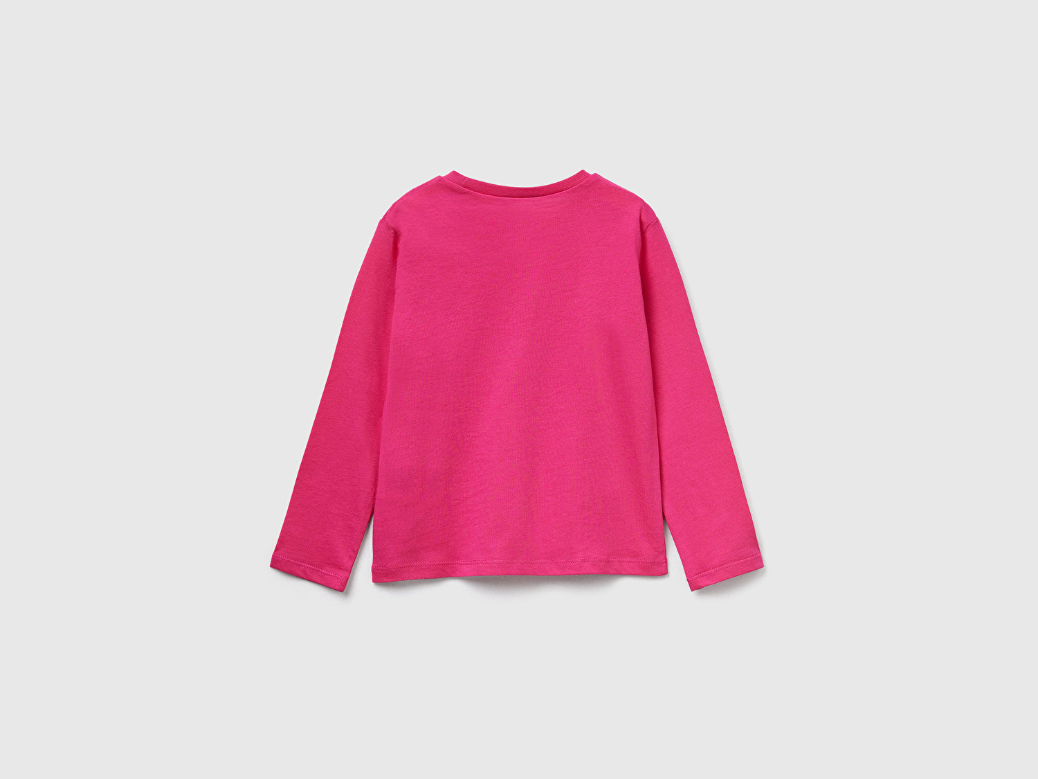 Benetton Kız Bebek Pembe Önü Baskılı Ribana Yakalı Regular Fit Sweatshirt