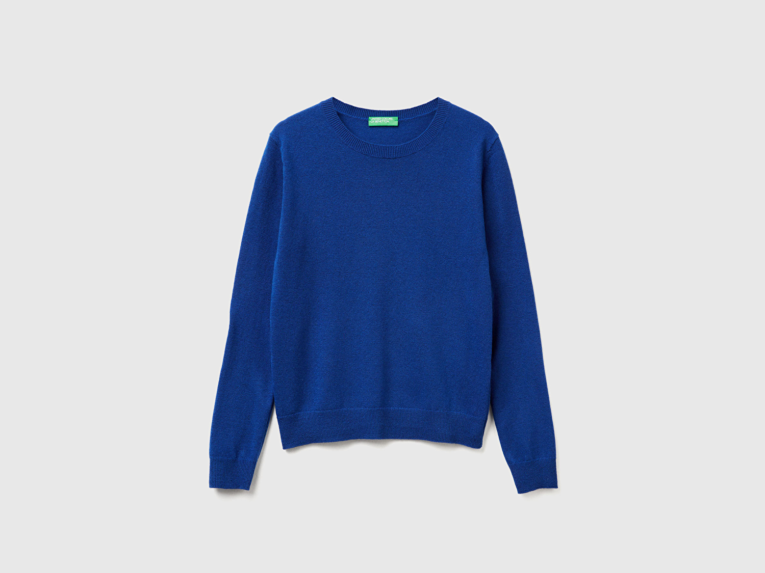 Benetton Kadın Koyu Mavi %100 Merino Bisiklet Yaka Kazak