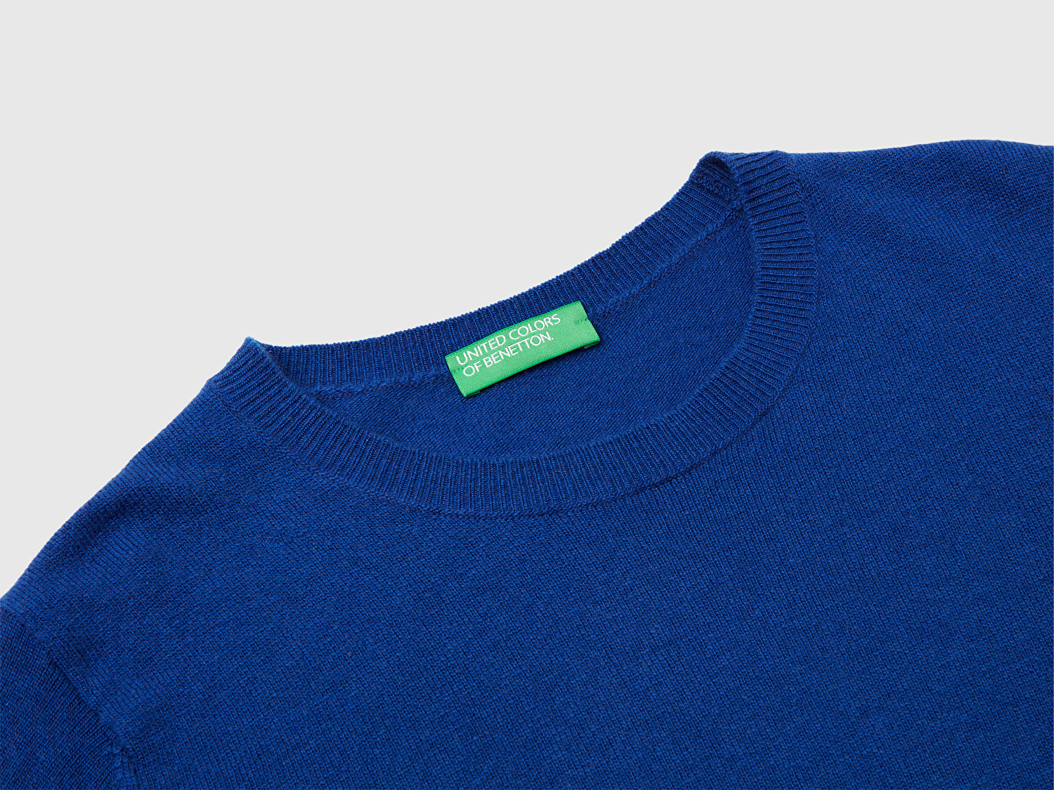 Benetton Kadın Koyu Mavi %100 Merino Bisiklet Yaka Kazak