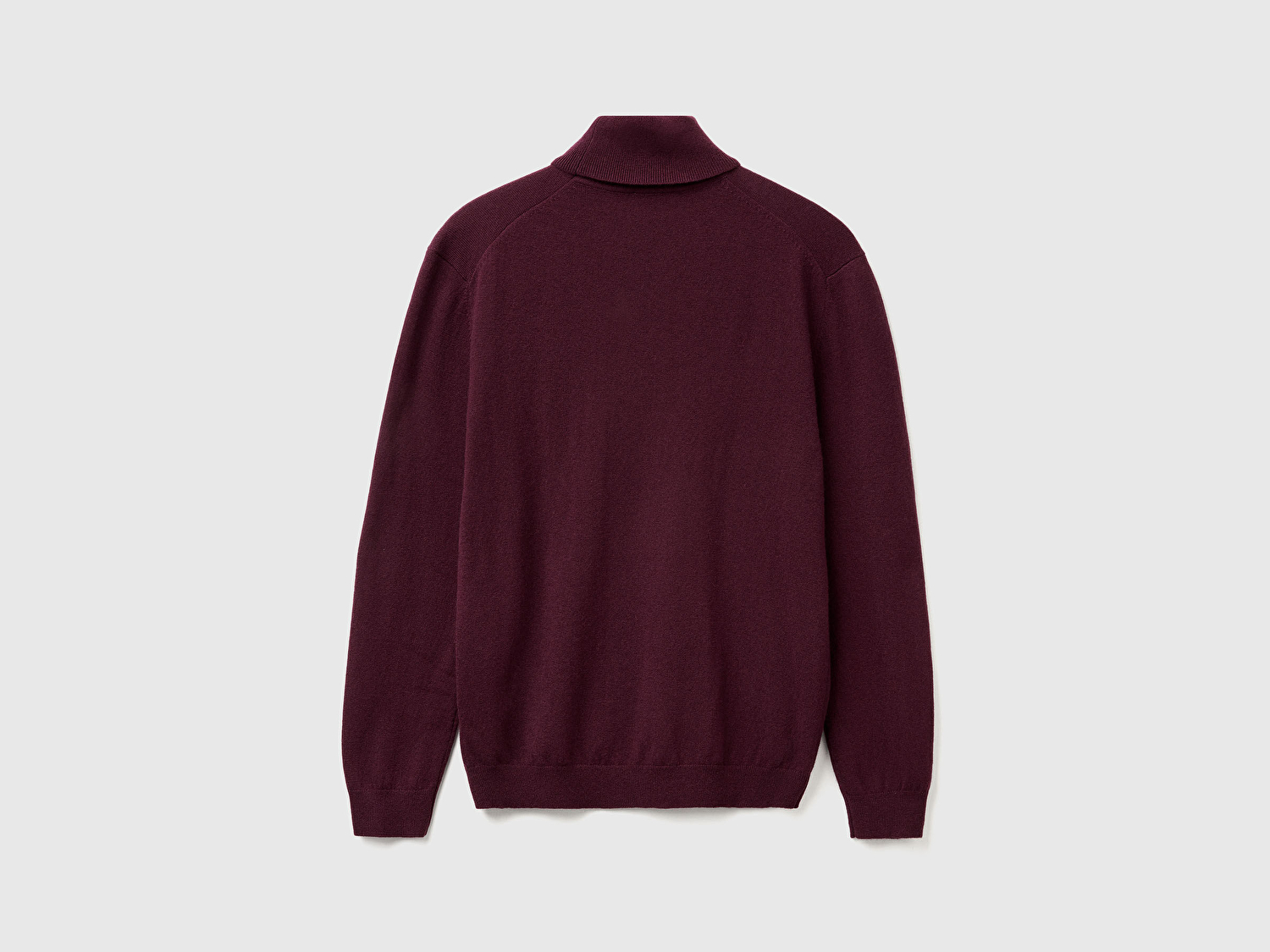 Benetton Erkek Mürdüm %100 Merino Boğazlı  Kazak