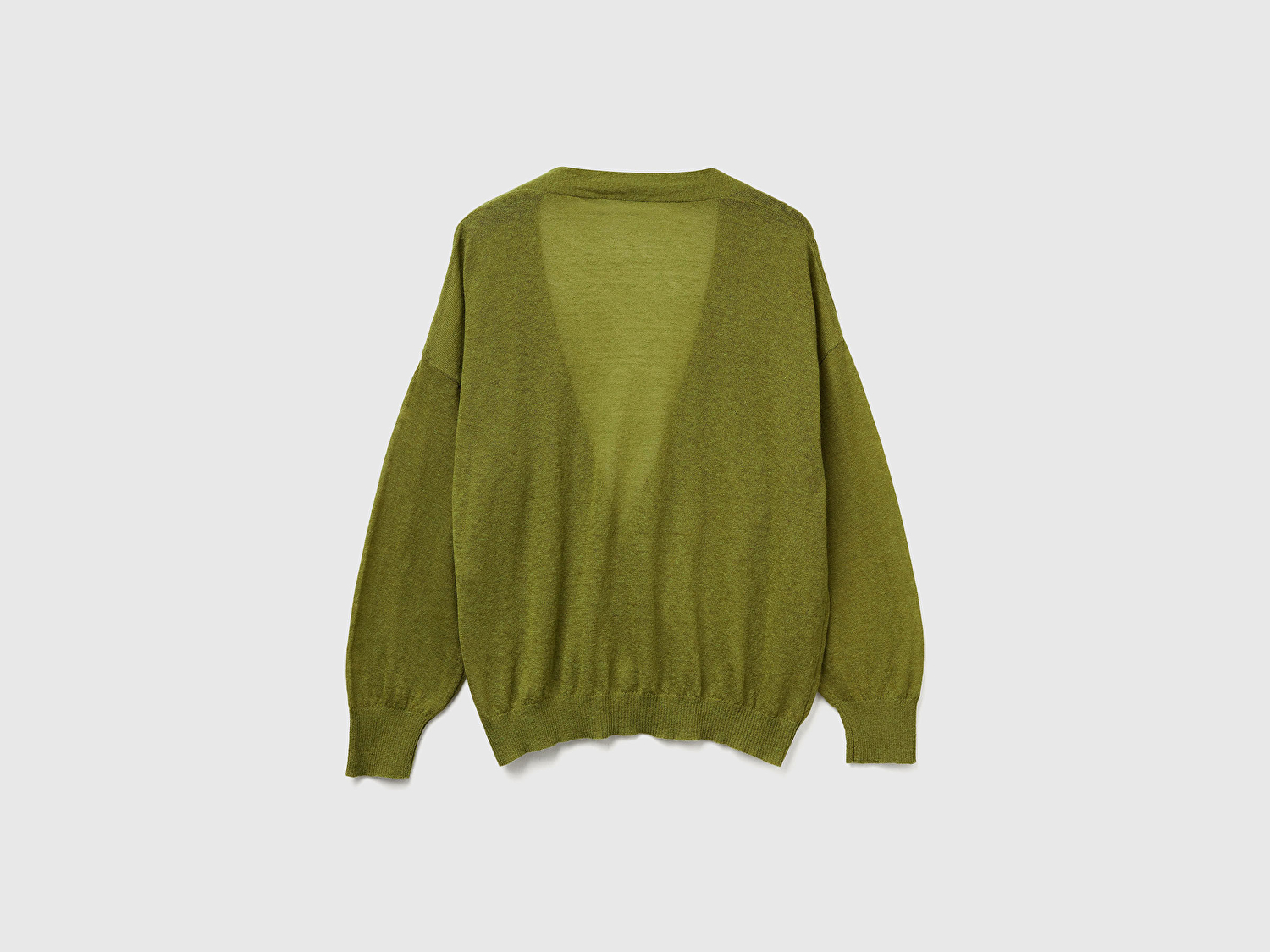 Kadın Haki Yeşili Alpaka ve Yün Karışımlı Ribana Detaylı Düğmeli Hırka