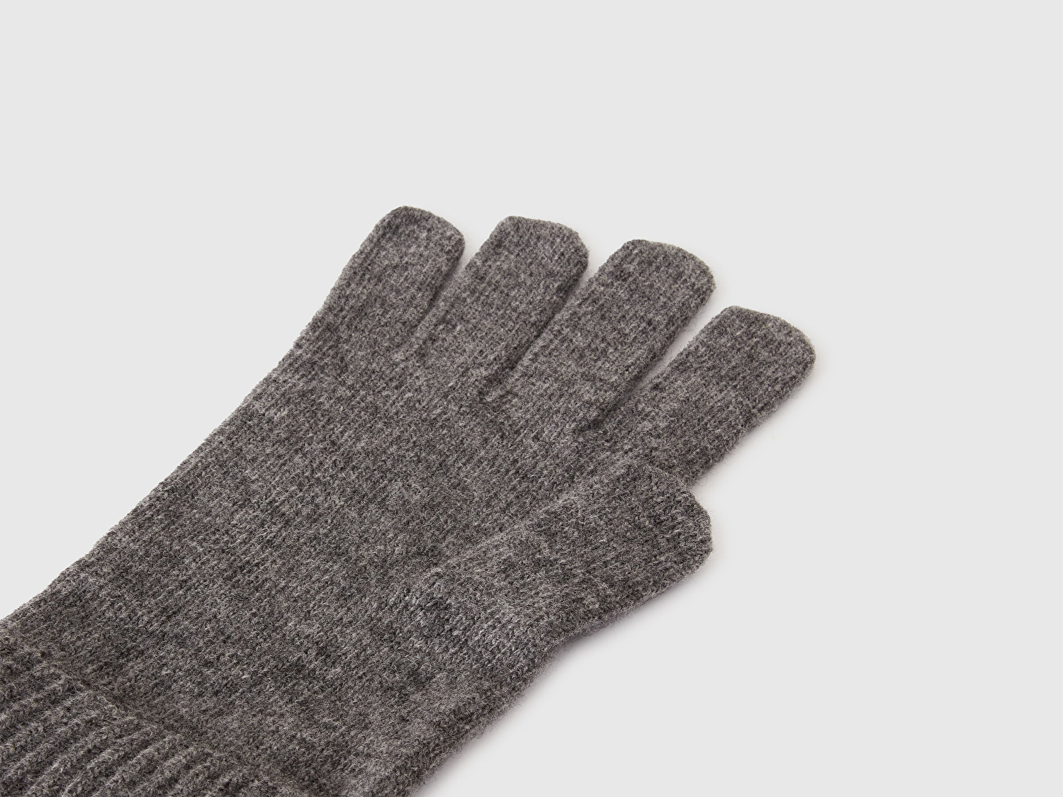 Benetton Erkek Antrasit Melanj Yün Eldiven