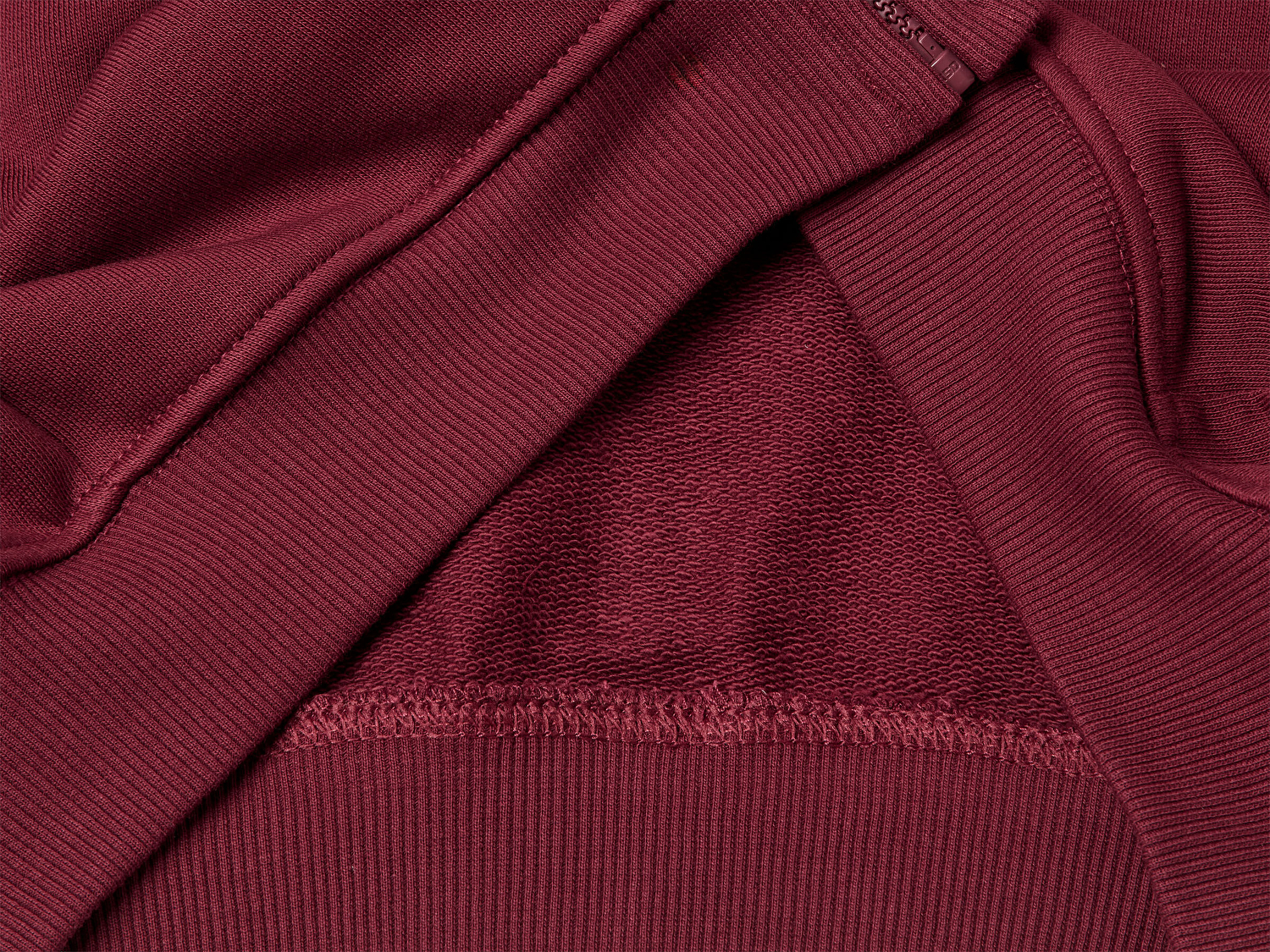 Benetton Erkek Çocuk Bordo Baskılı Önü Fermuarlı Kapüşonlu Oversize Sweatshirt