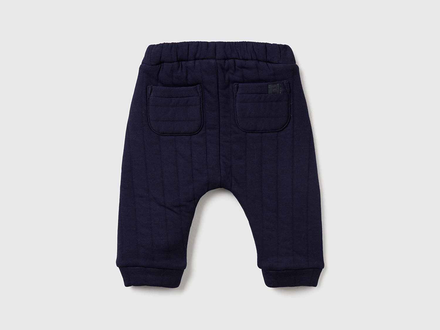 Benetton Bebek Lacivert Logo Etiketli Beli Lastikli İpli Hafif Dolgulu Eşofman Altı