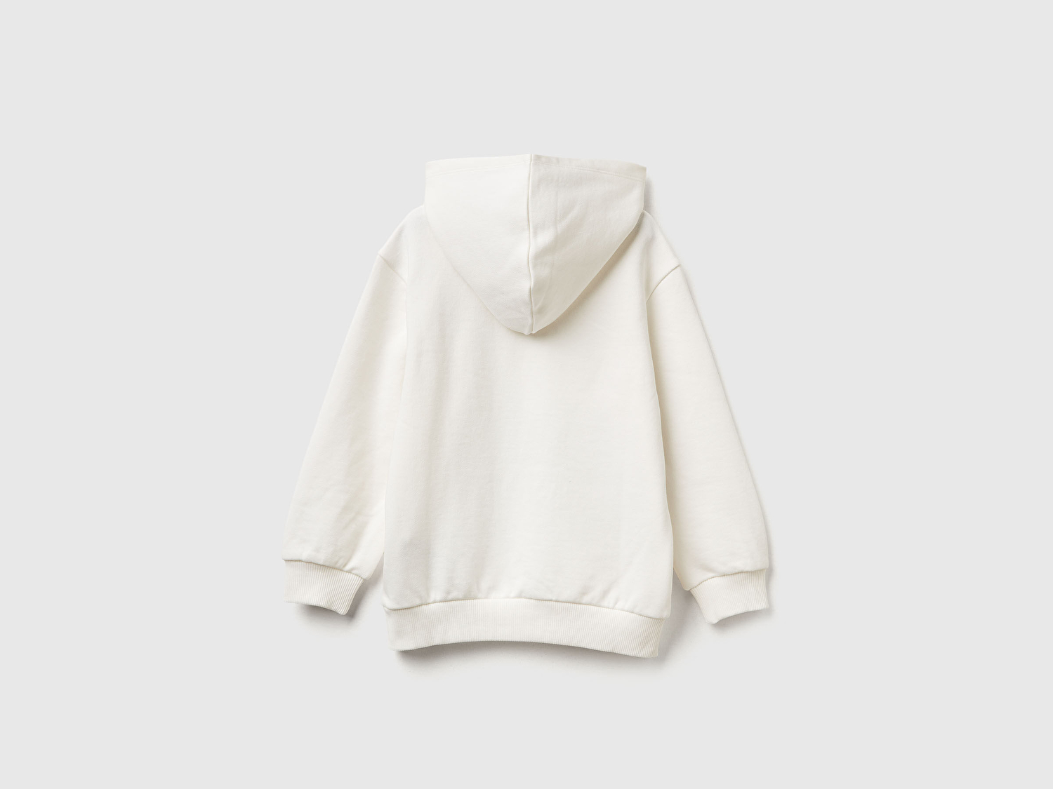 Benetton Erkek Bebek Ekru Batwheels Baskılı Logo Etiketli Nervürlü Kapüşonlu  Sweatshirt
