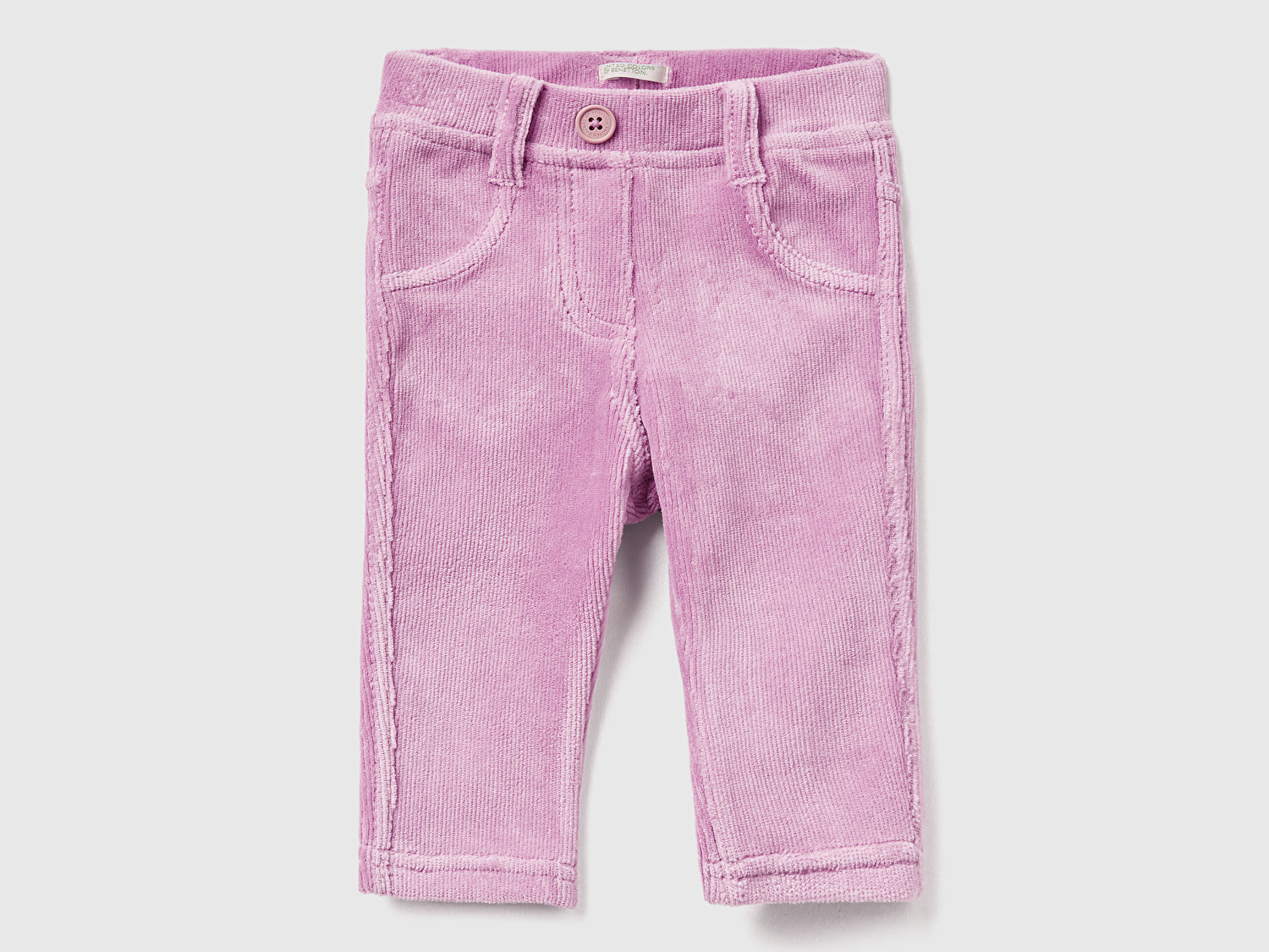 Benetton Bebek Lila Arka Cebi Tavşan İşlemeli Pantolon