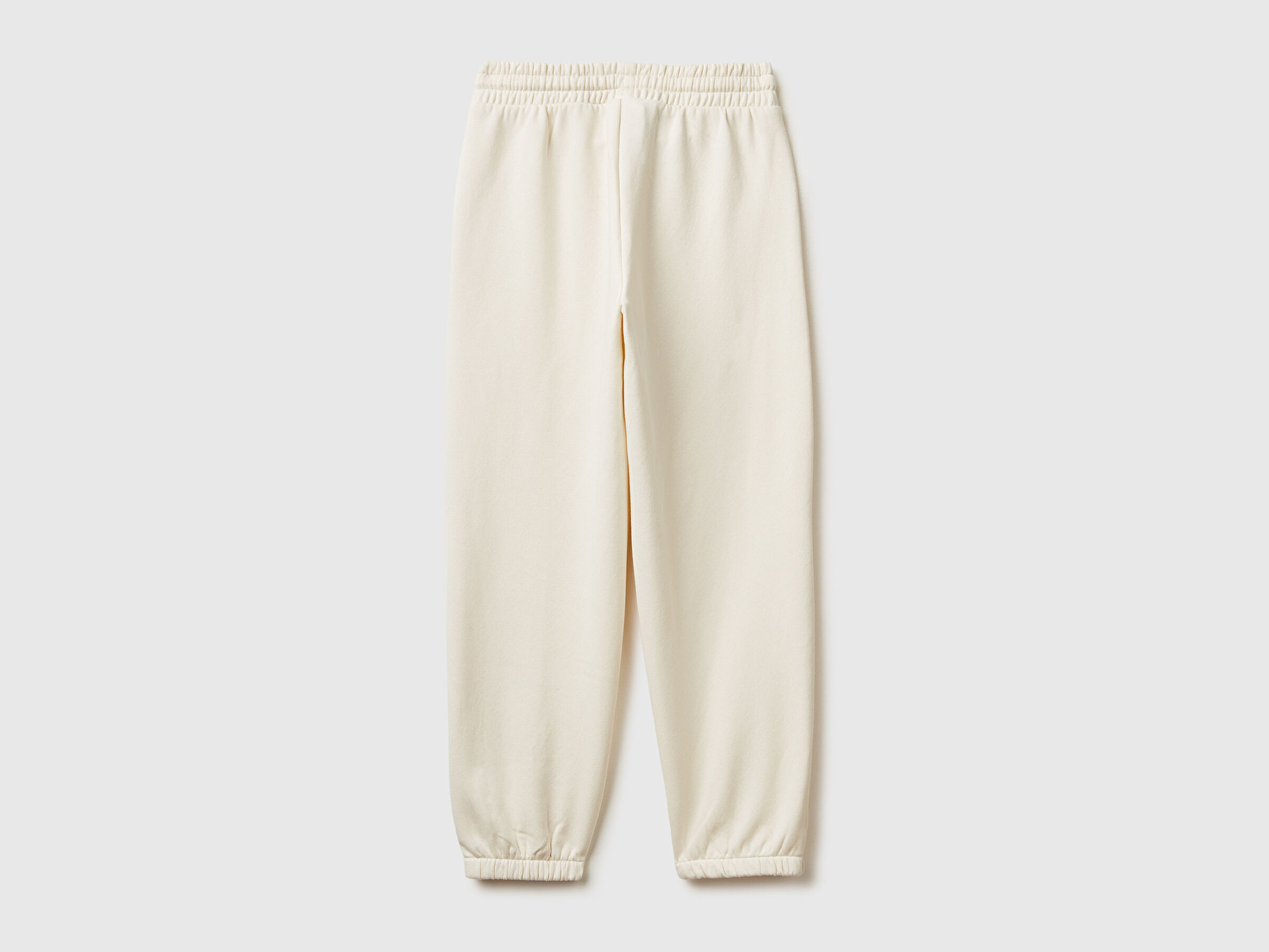 Benetton Kız Çocuk Ekru Beli Lastikli Büzgü İpli Lastikli Manşetli Eşofman Altı