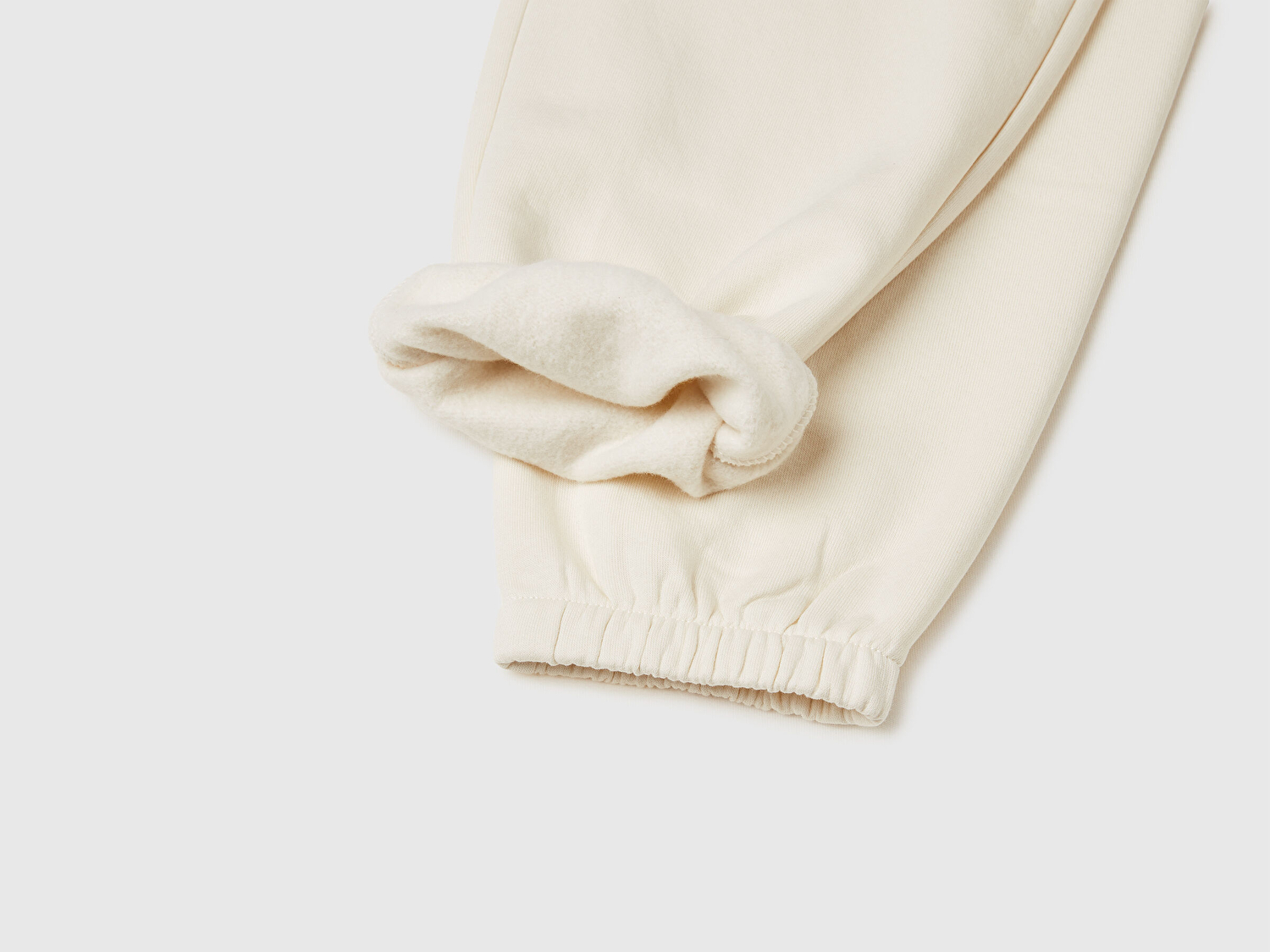 Benetton Kız Çocuk Ekru Beli Lastikli Büzgü İpli Lastikli Manşetli Eşofman Altı