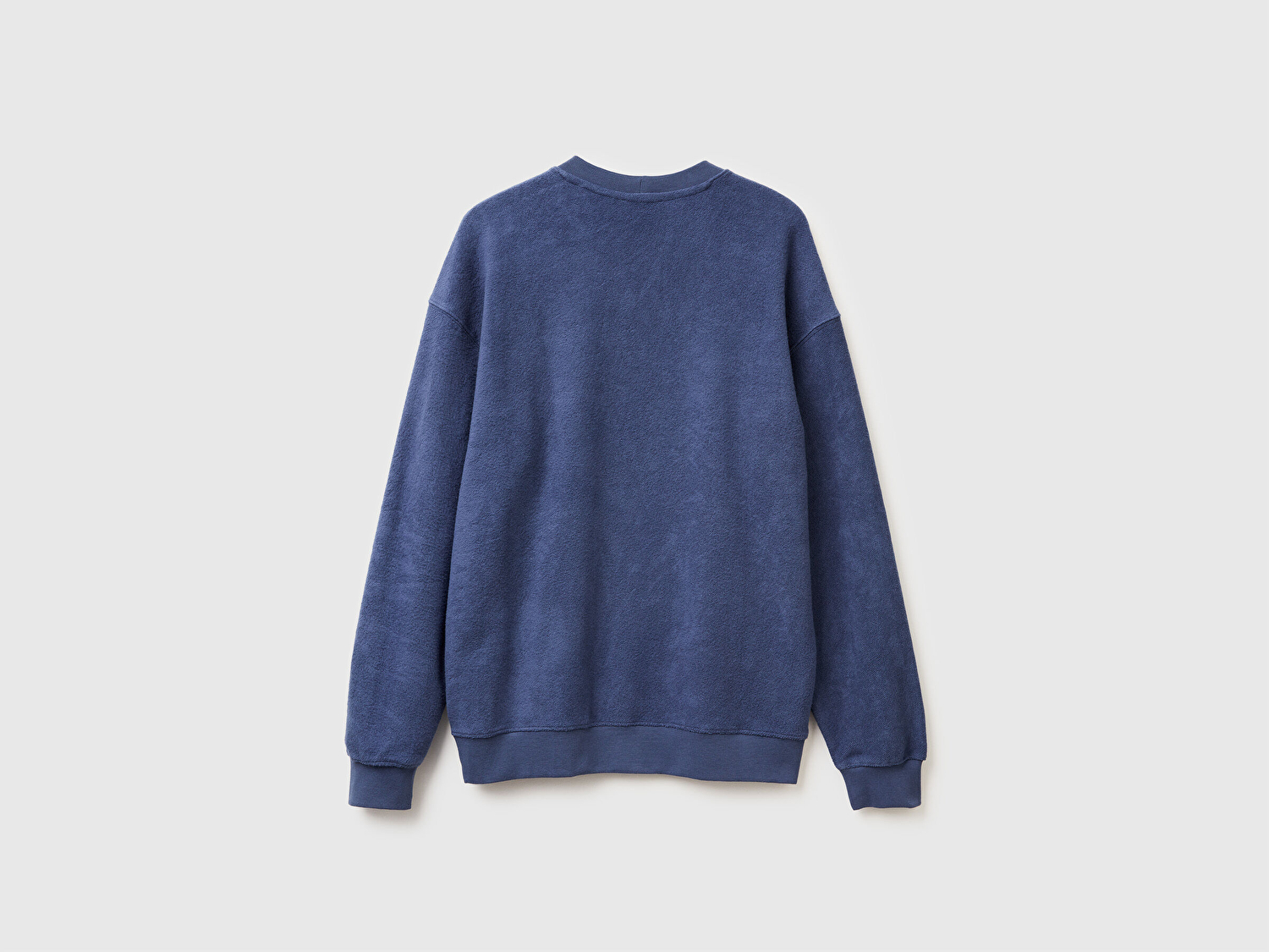 Benetton Erkek Gri Pamuk Karışımlı Önü Logo Detaylı Bisiklet Yaka Sweatshirt