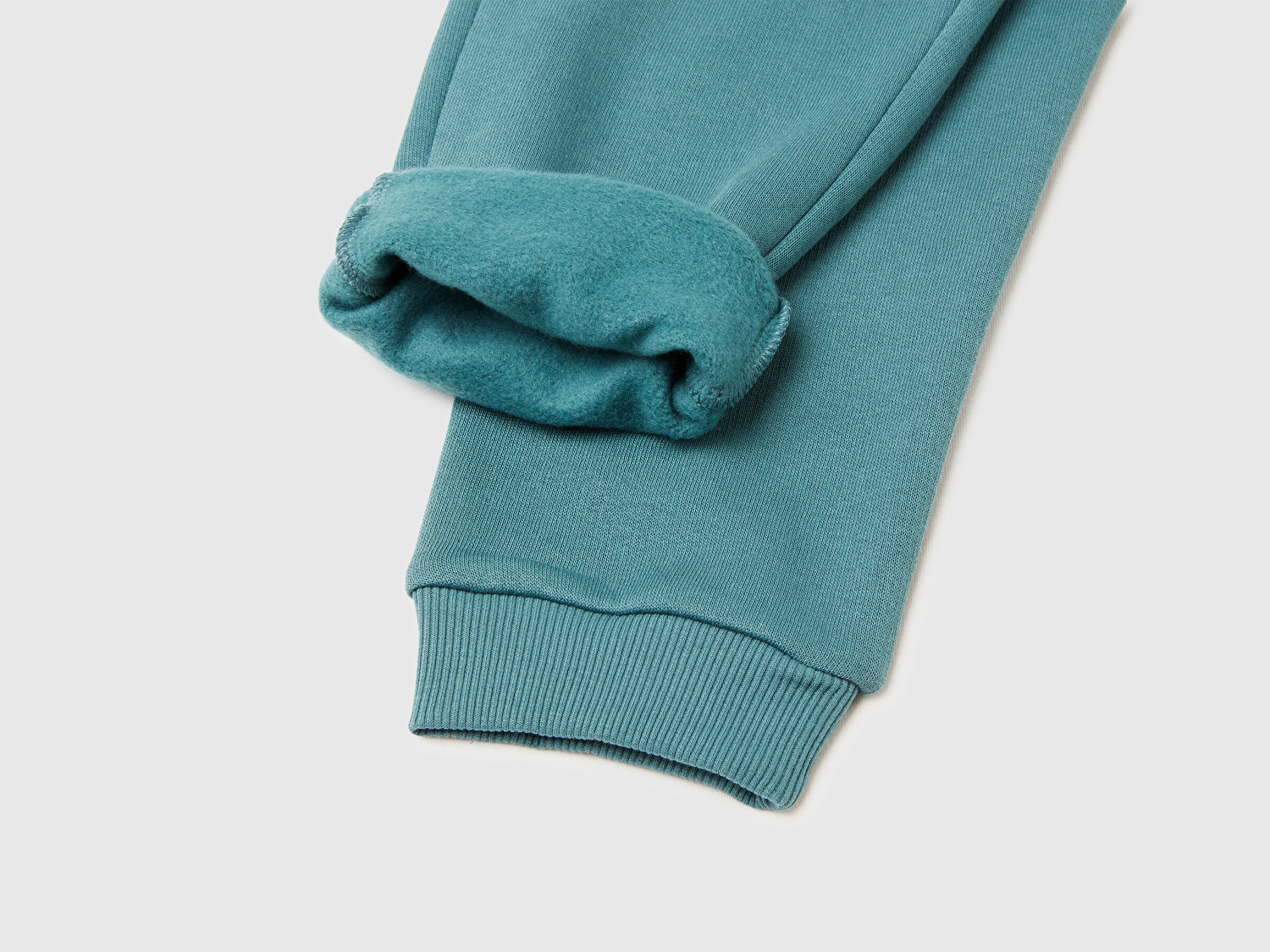 Benetton Erkek Bebek Gri-Yeşil Arka Cebi Logo İşlemeli Beli Lastikli Eşofman Altı