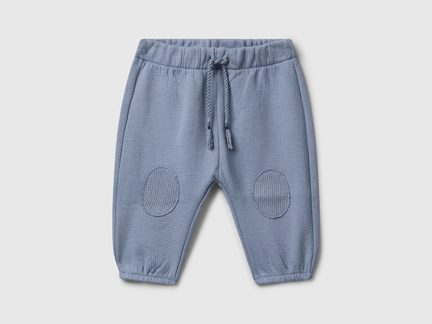 Benetton Bebek Mavi Logo Etiketli Yama Motifli Beli Lastikli İpli Eşofman Altı