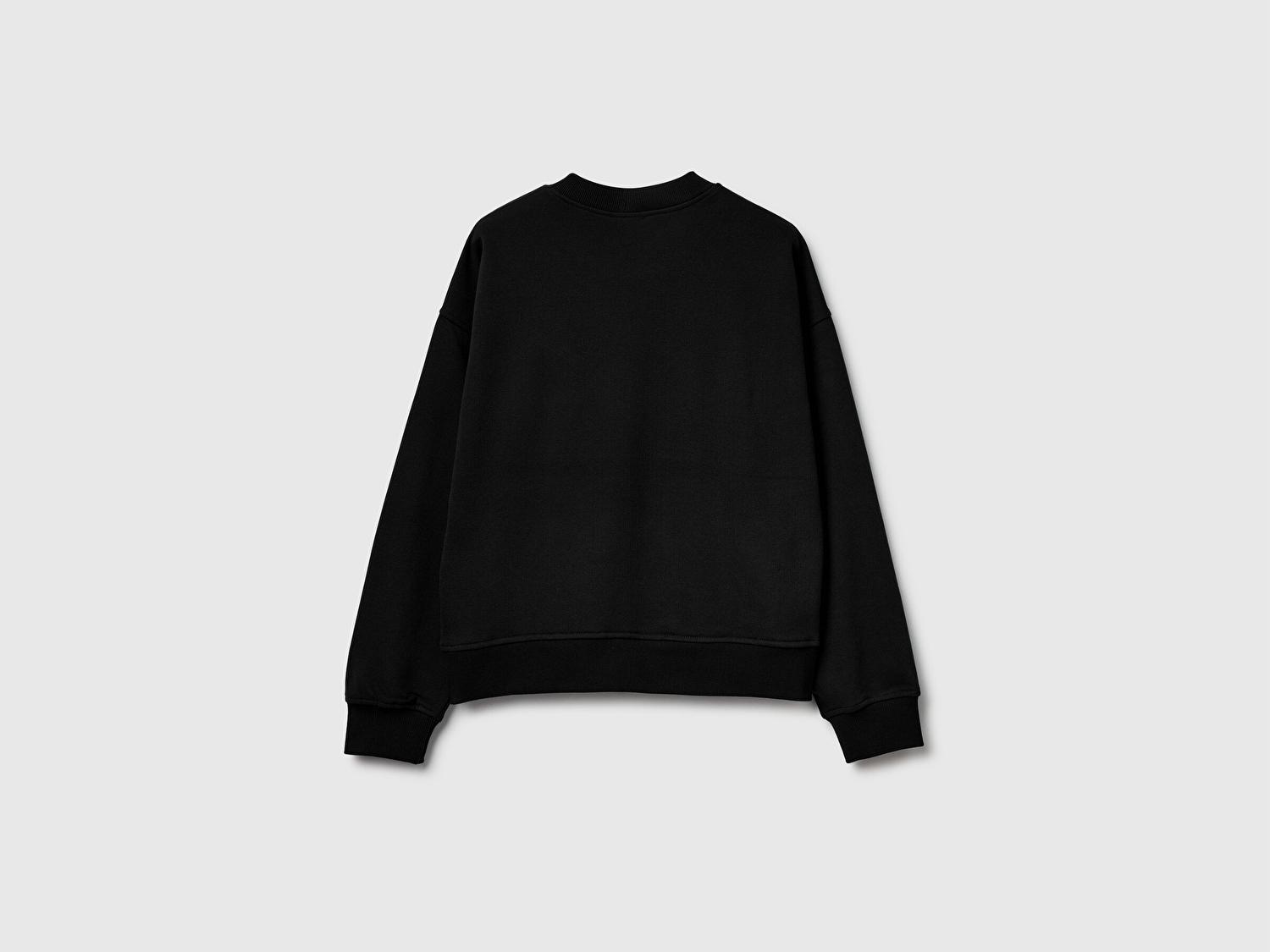 Benetton Kadın Siyah Pamuk Karışımlı Logo Baskılı Sweatshirt