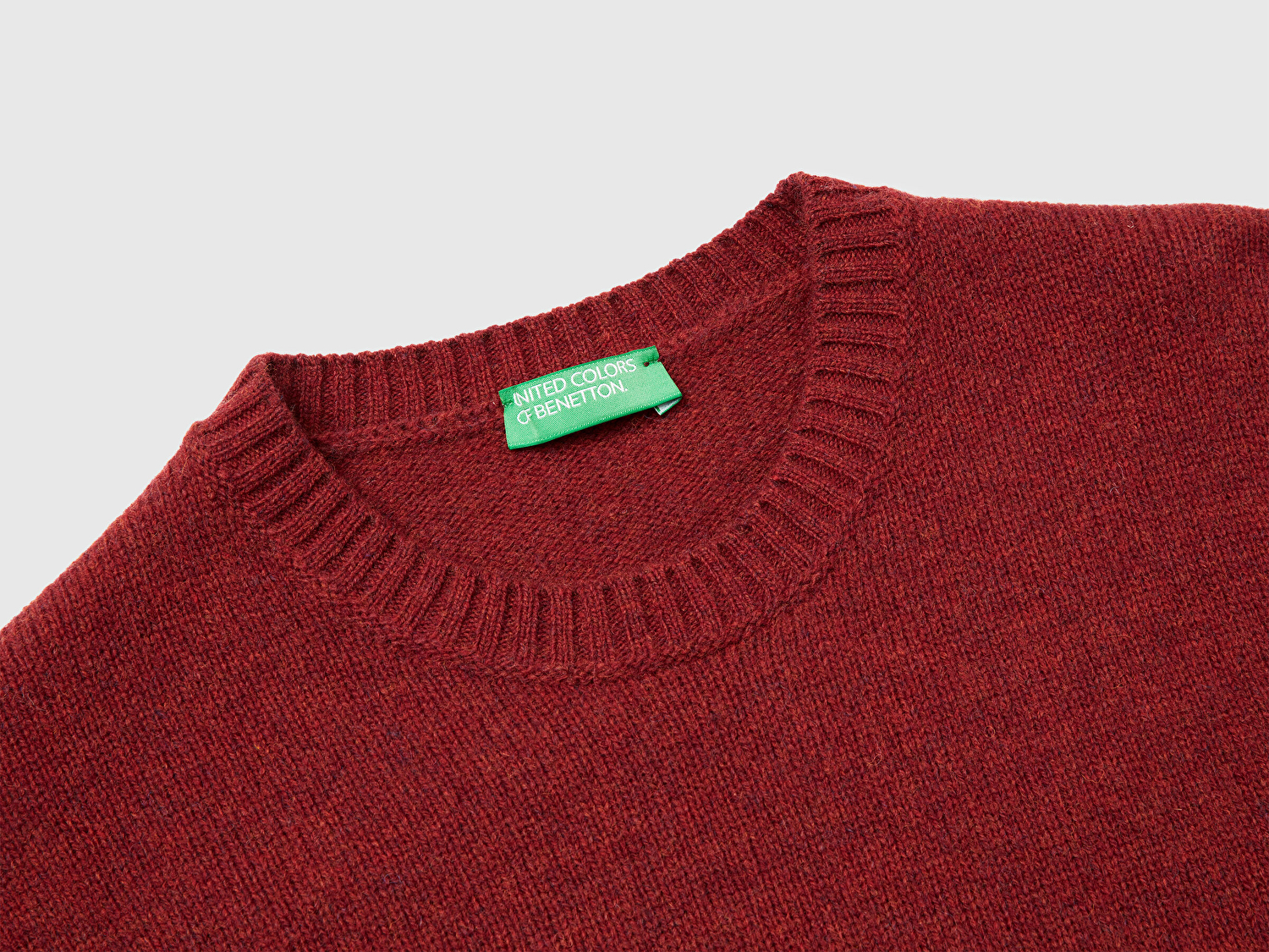 Benetton Erkek Bordo Bisiklet Yaka Shetland Kazak