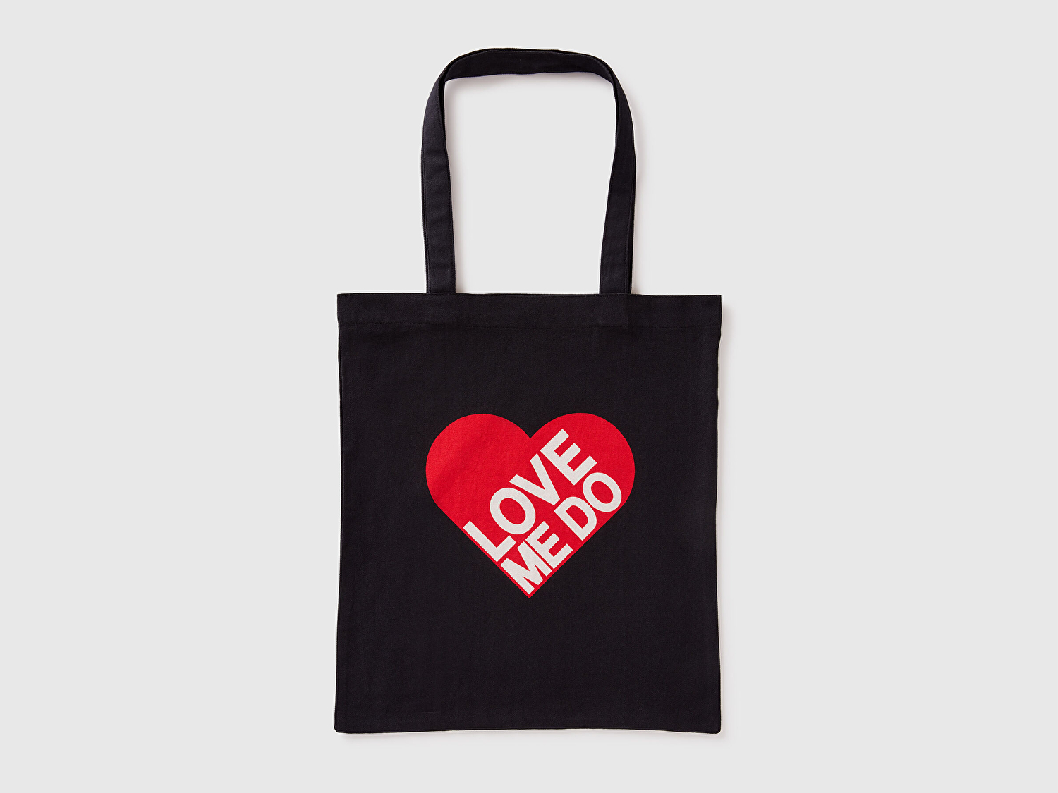 Benetton Kadın Siyah %100 Koton The Beatles Tote Çanta