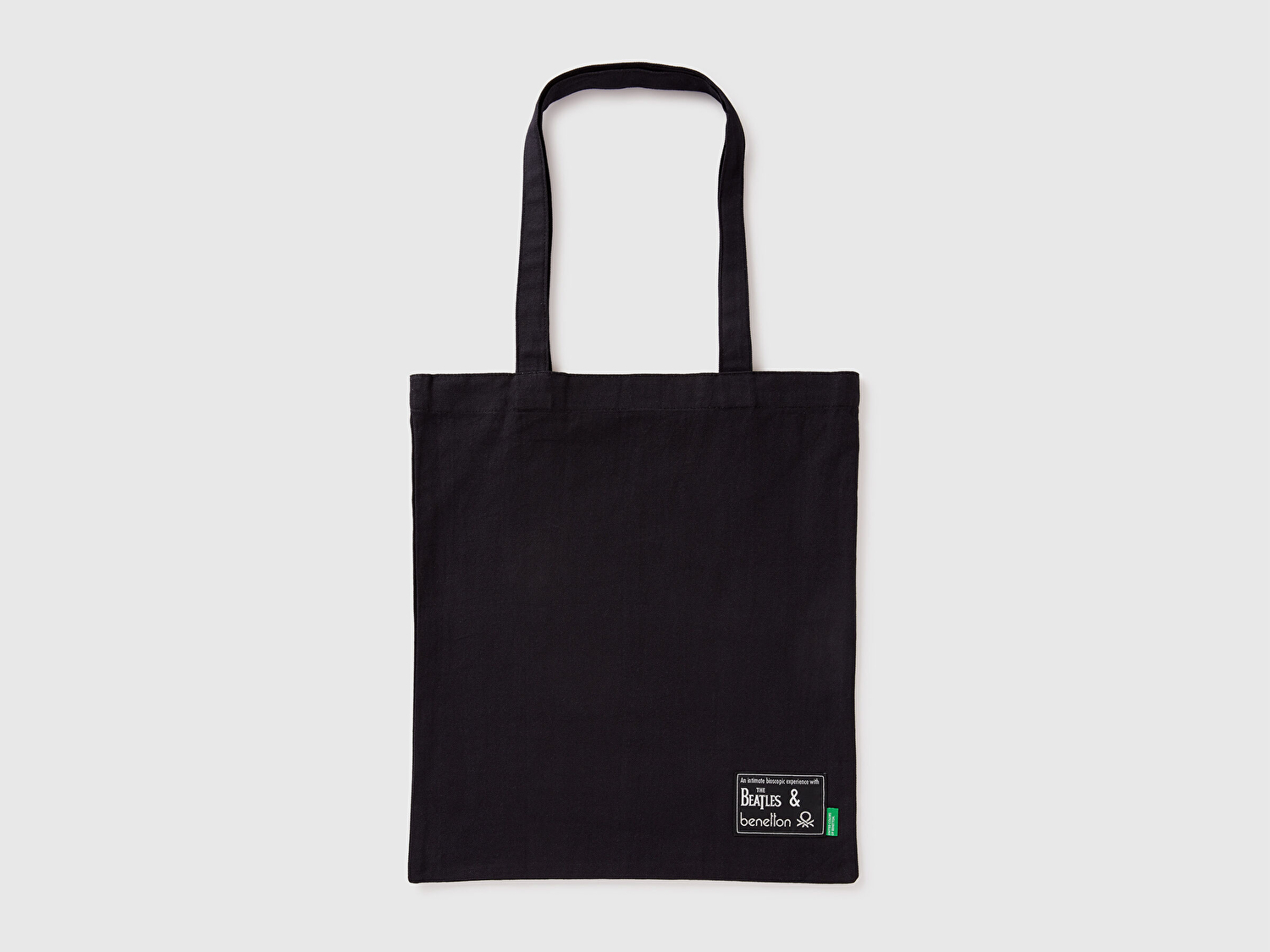 Benetton Kadın Siyah %100 Koton The Beatles Tote Çanta