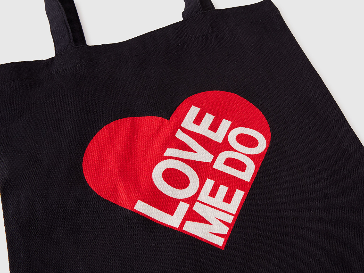 Benetton Kadın Siyah %100 Koton The Beatles Tote Çanta