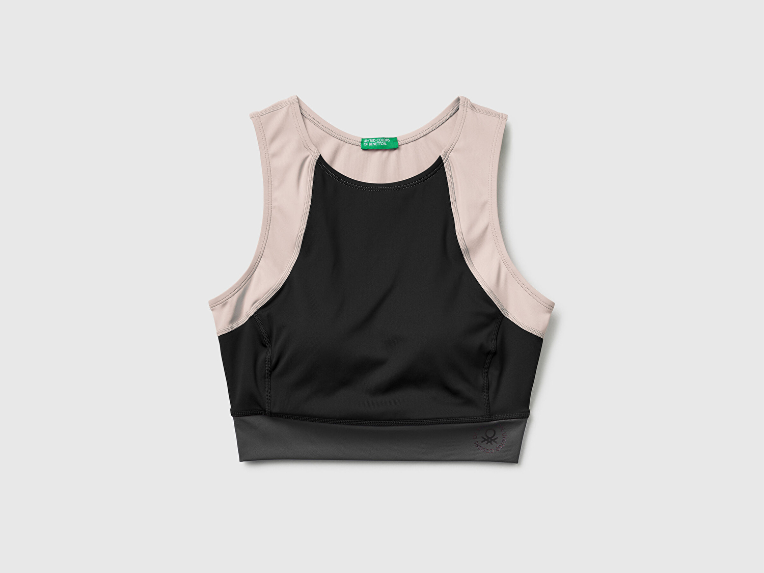 Benetton Kadın Siyah Çok Renkli Crop Atlet