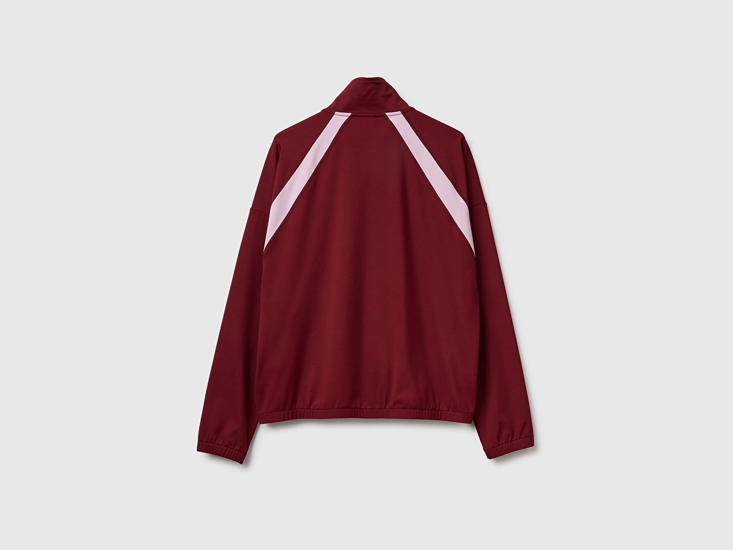 Benetton Kadın Bordo Çok Renkli Fermuarlı Dik Yaka Ceket