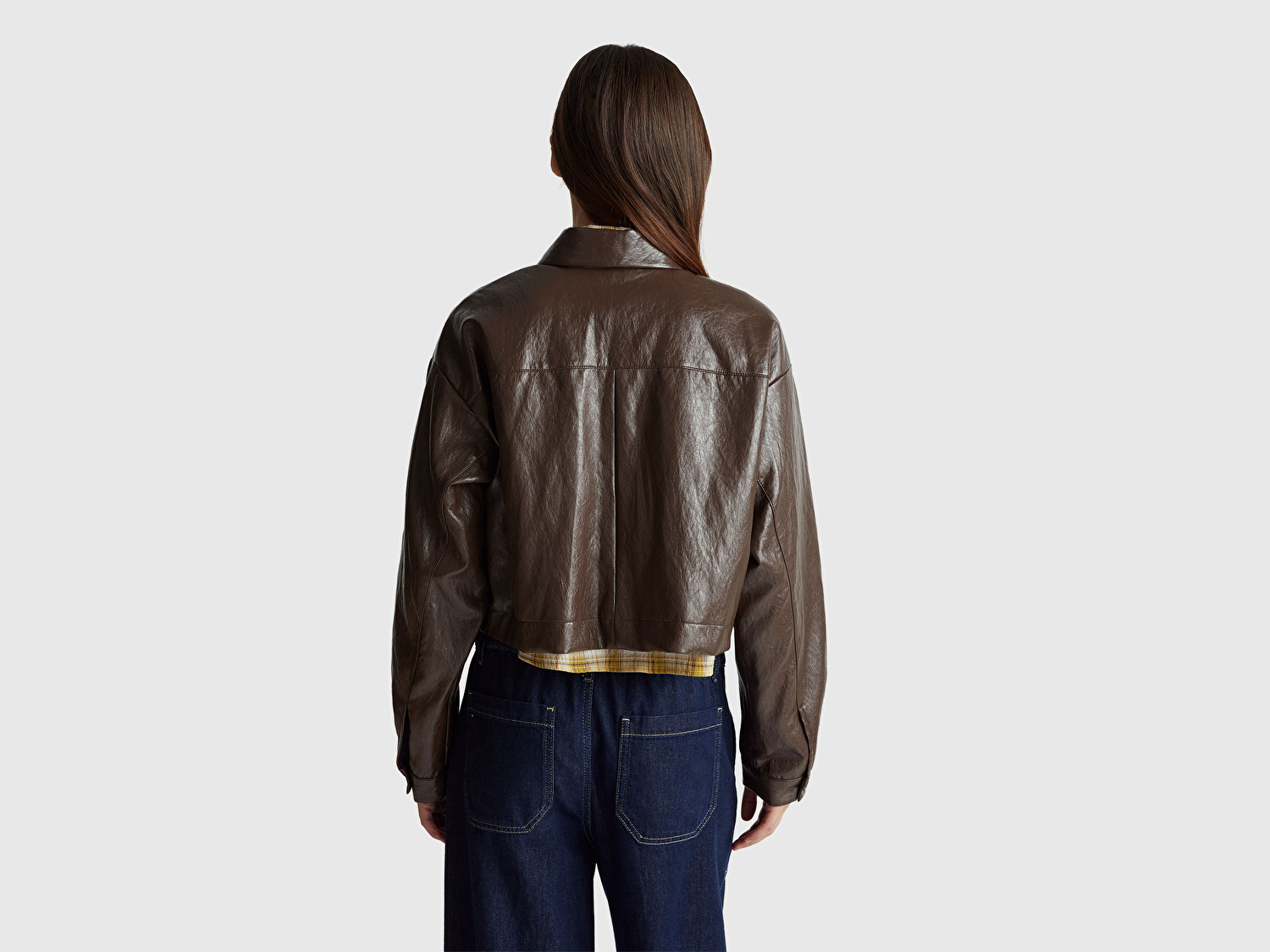 Benetton Kadın Boxy Fit Suni Deri Ceket