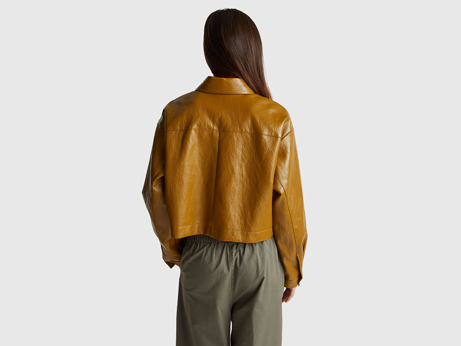 Benetton Kadın Boxy Fit Suni Deri Ceket