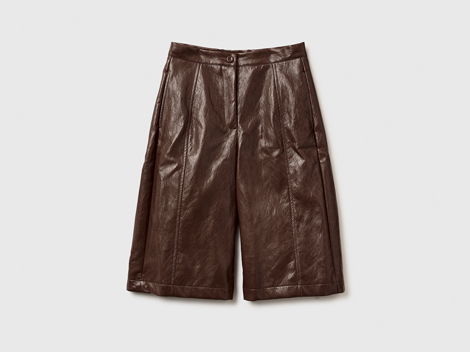 Benetton Kadın Suni Deri Bermuda Şort