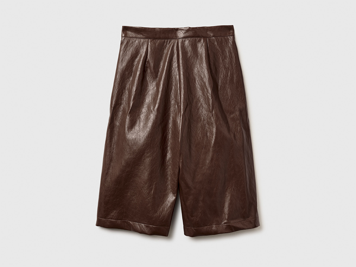 Benetton Kadın Suni Deri Bermuda Şort