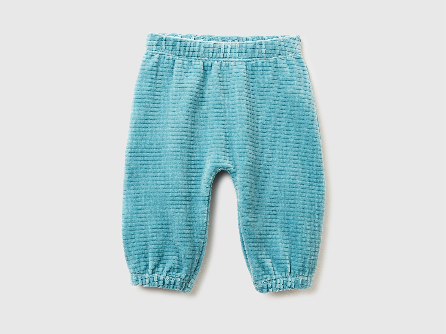 Benetton Bebek Koyu Yeşil Nervür Desenli Arkası İşlemeli Beli Lastikli Eşofman Altı