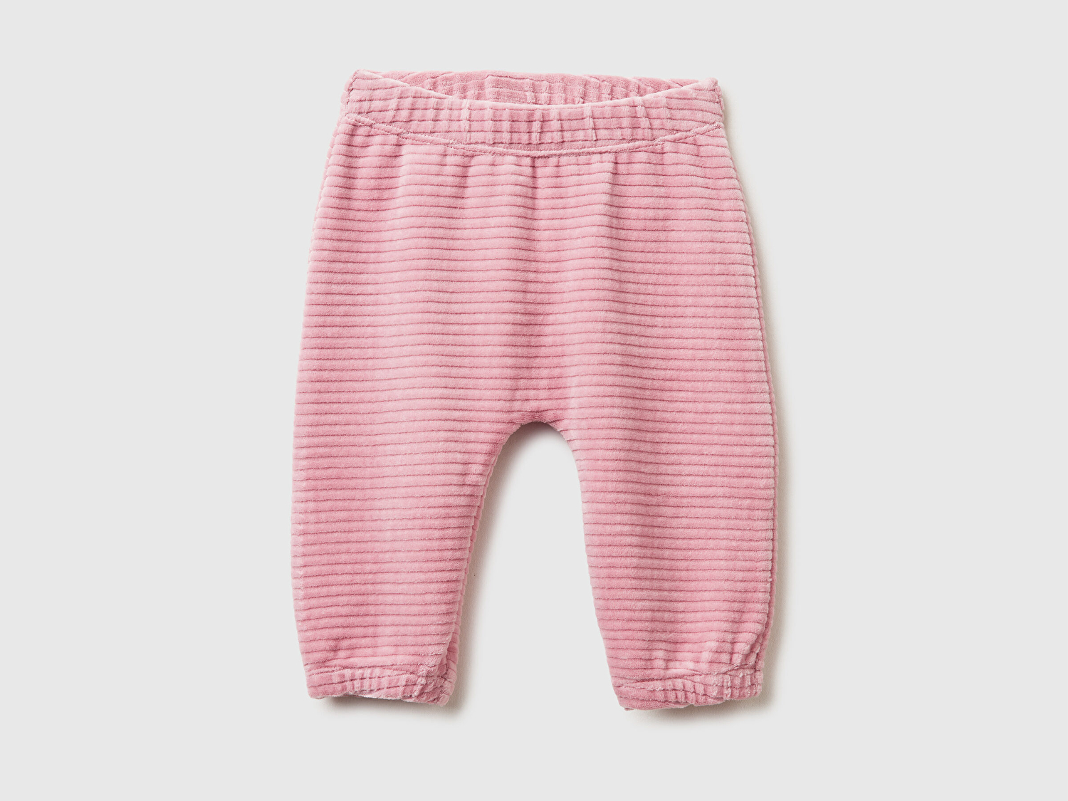 Benetton Bebek Gül Kurusu Nervür Desenli Arkası İşlemeli Beli Lastikli Eşofman Altı