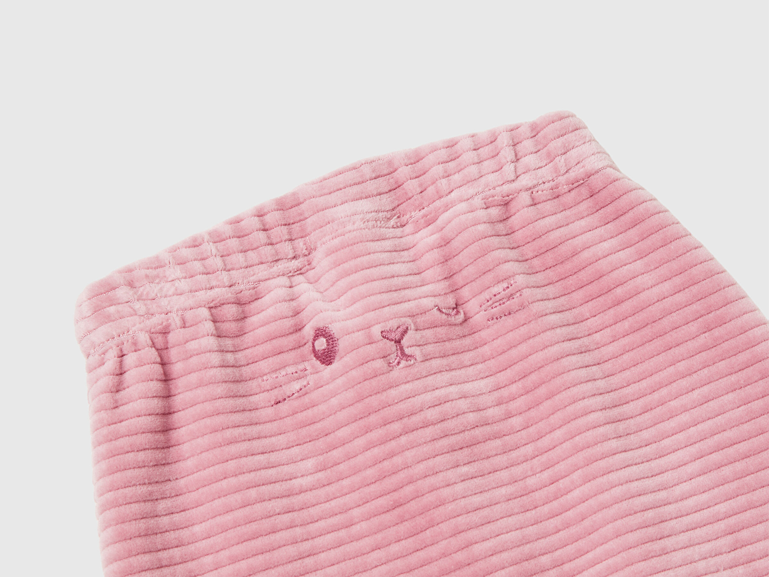 Benetton Bebek Gül Kurusu Nervür Desenli Arkası İşlemeli Beli Lastikli Eşofman Altı