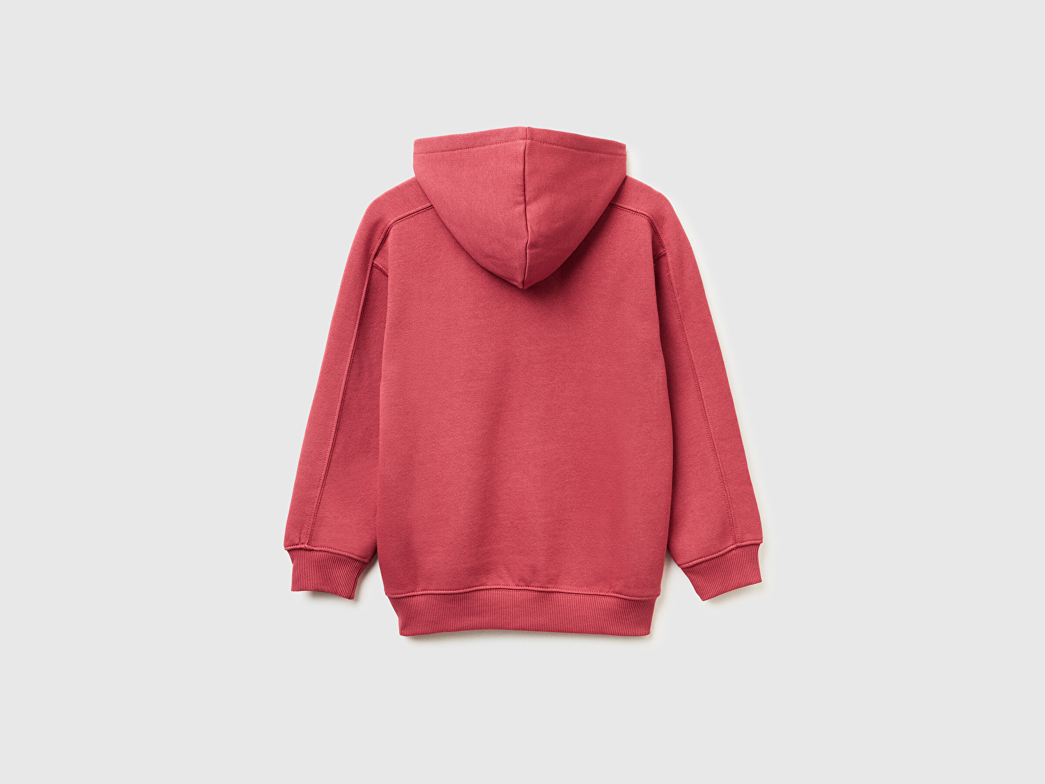 Benetton Erkek Çocuk Bordo Önü Baskılı Düşük Omuzlu Kapüşonlu Sweatshirt