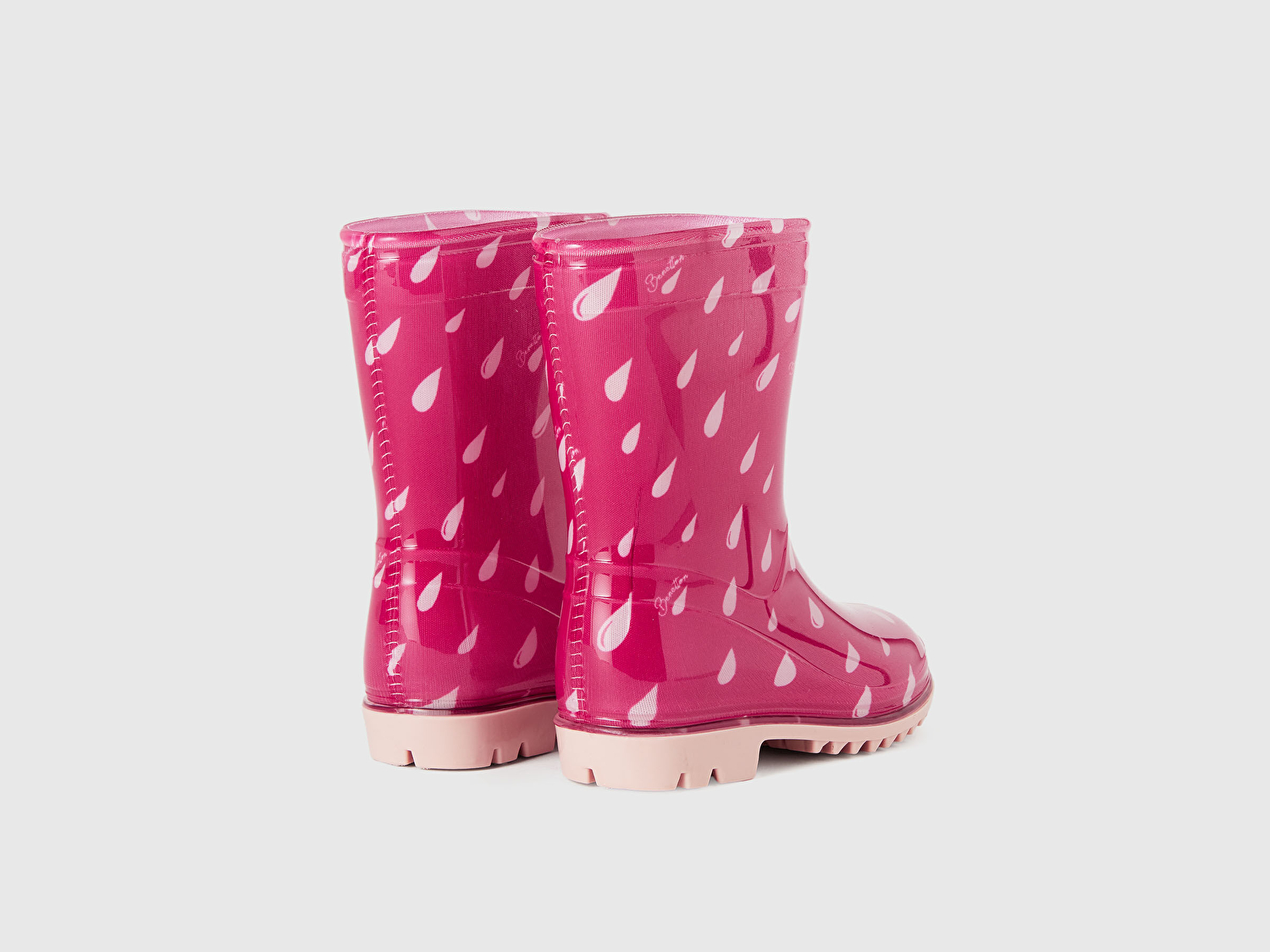 Benetton Erkek Bebek Kırmızı Yağmur Baskılı Kauçuk Yağmur Çizmesi