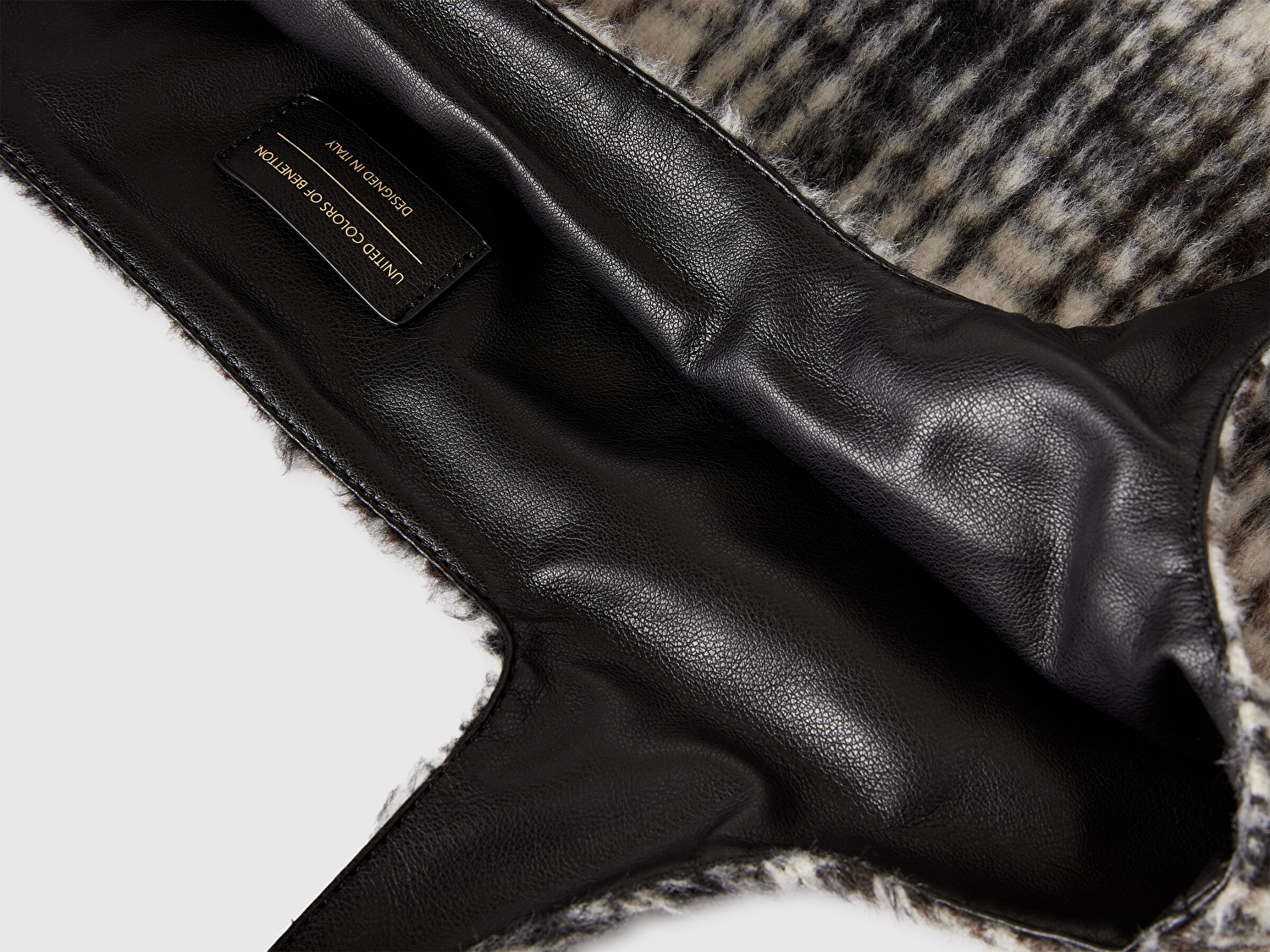 Benetton Kadın Çok Renkli Kare Desenli Çift Taraflı Alışveriş Çantası