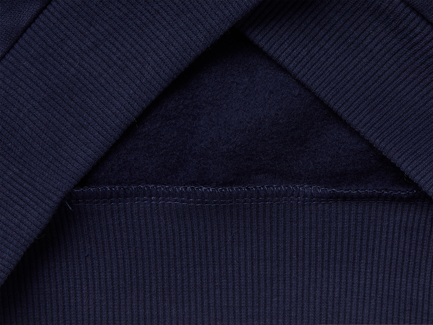 Benetton Erkek Çocuk Lacivert Önü Logo Baskılı Cepli Nervürlü Kapüşonlu Sweatshirt