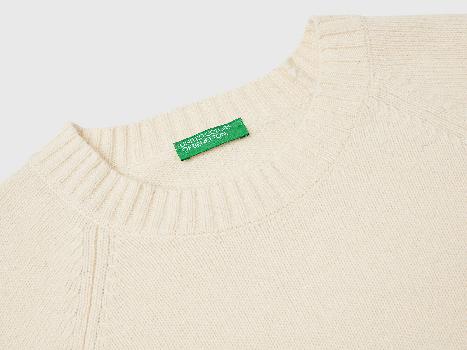 Benetton Kadın Lacivert %100 Pamuk Önü Yazı Baskılı Bisiklet Yaka T-Shirt