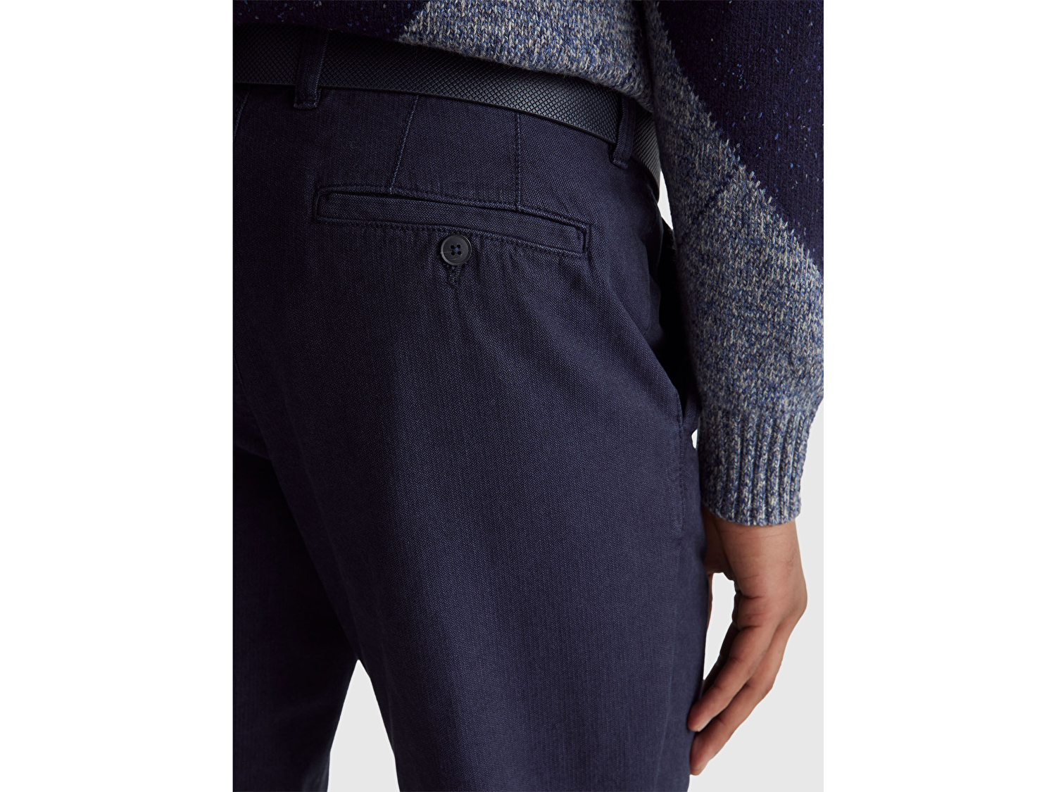 Benetton Erkek Lacivert %100 Pamuk Slim Fit Chino Pantolon