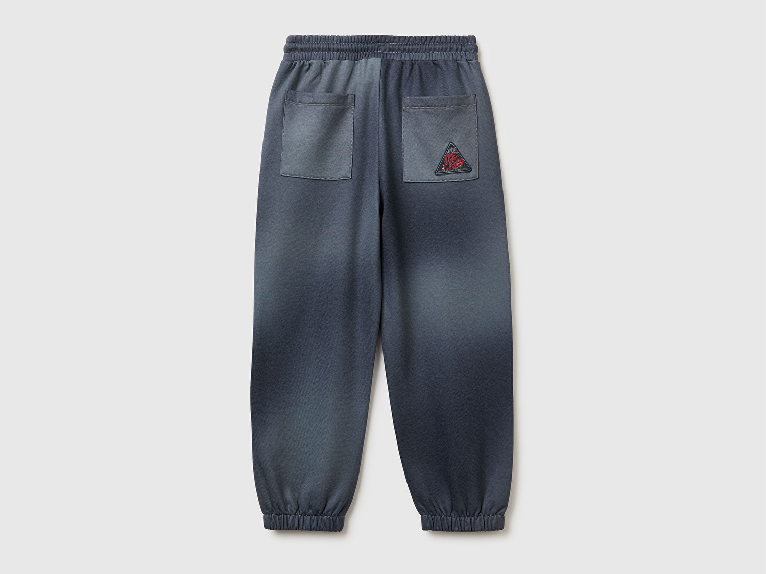 Benetton Erkek Çocuk Bej-Siyah Gölge Efektli Kişiselleştirilmiş Etiketli Jogger Eşofman Altı