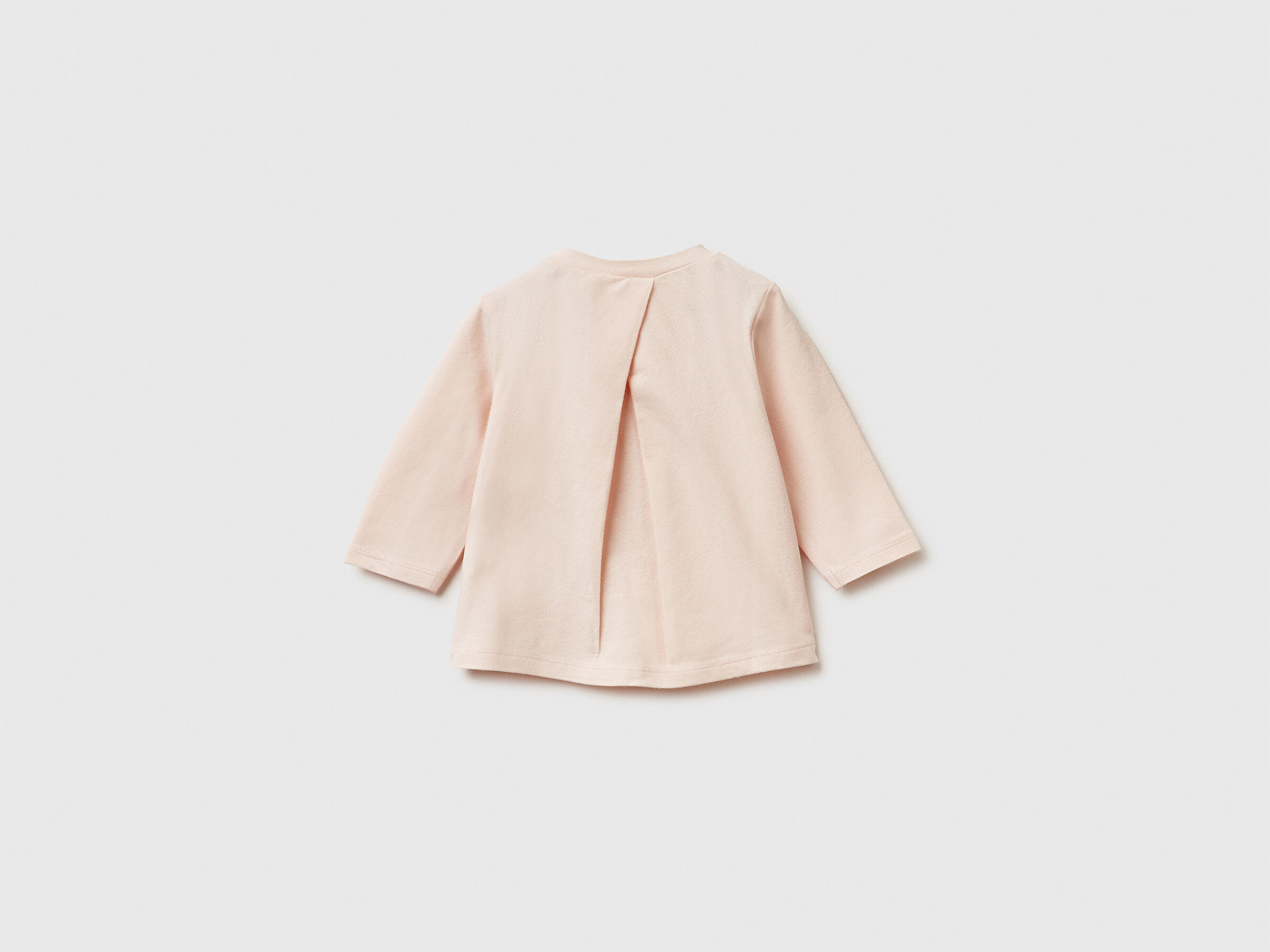 Benetton Bebek Toz Pembe Önü Baskılı Yıldız Simli Uzun Kollu T-shirt