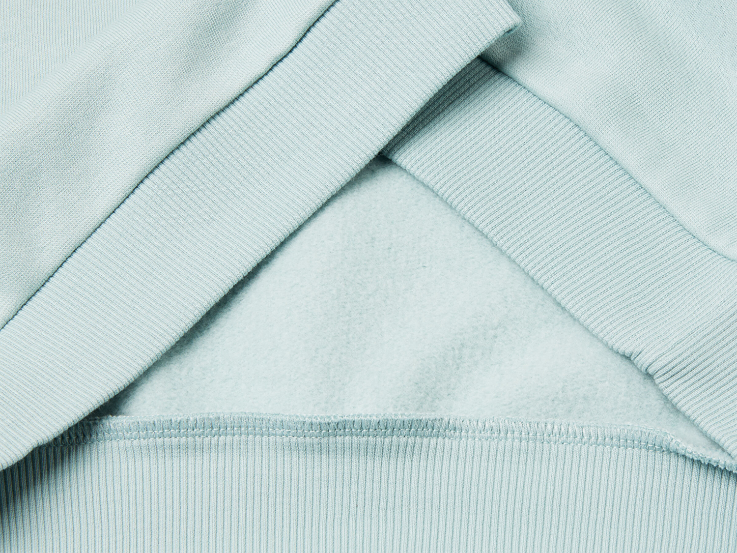 Benetton Kız Çocuk Su Yeşili Payet İşlemeli Nervürlü Regular Fit Kapüşonlu Sweatshirt