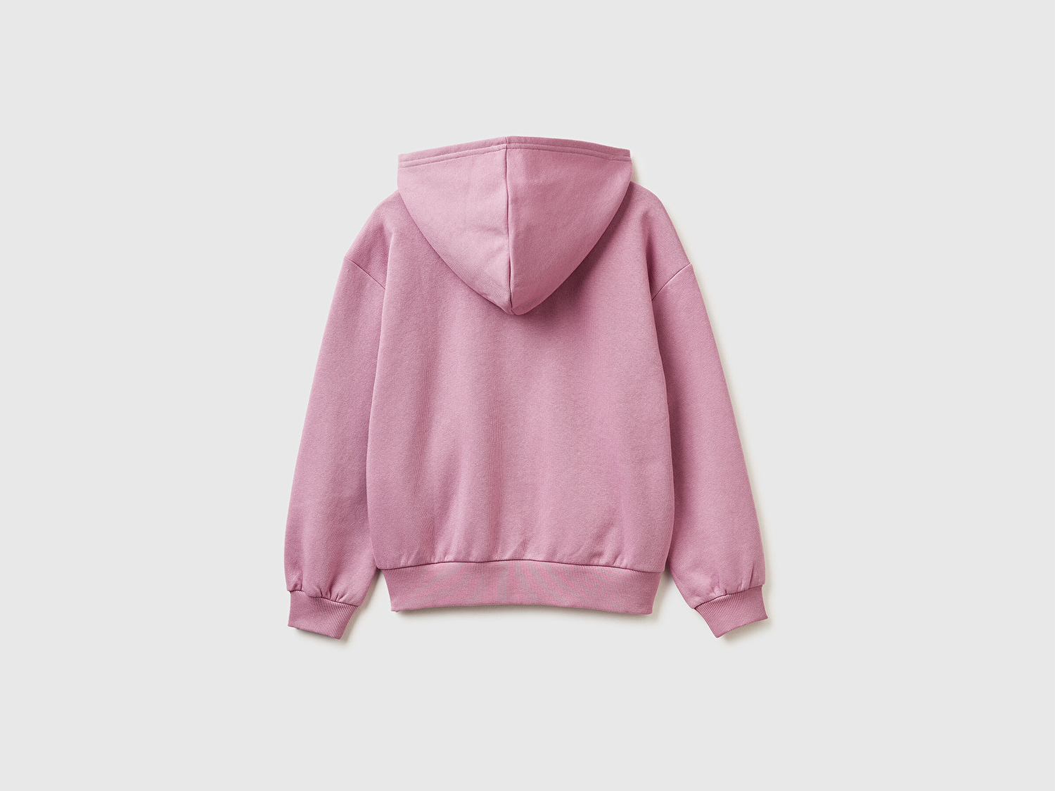 Benetton Kız Çocuk Gül Kurusu Önü Payetli Logolu Cepli Kapüşonlu Sweatshirt