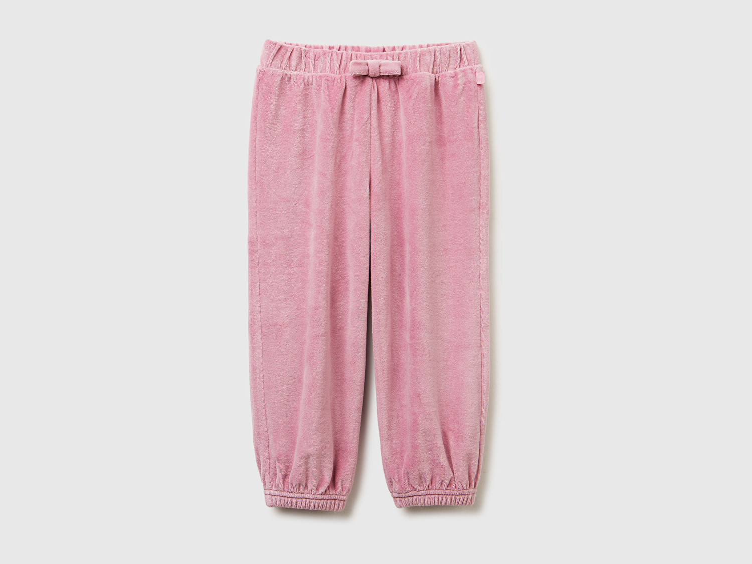 Benetton Kız Bebek Gül Kurusu Logo Etiketli Beli Fiyonk Detaylı Paçası Lastikli Eşofman Altı