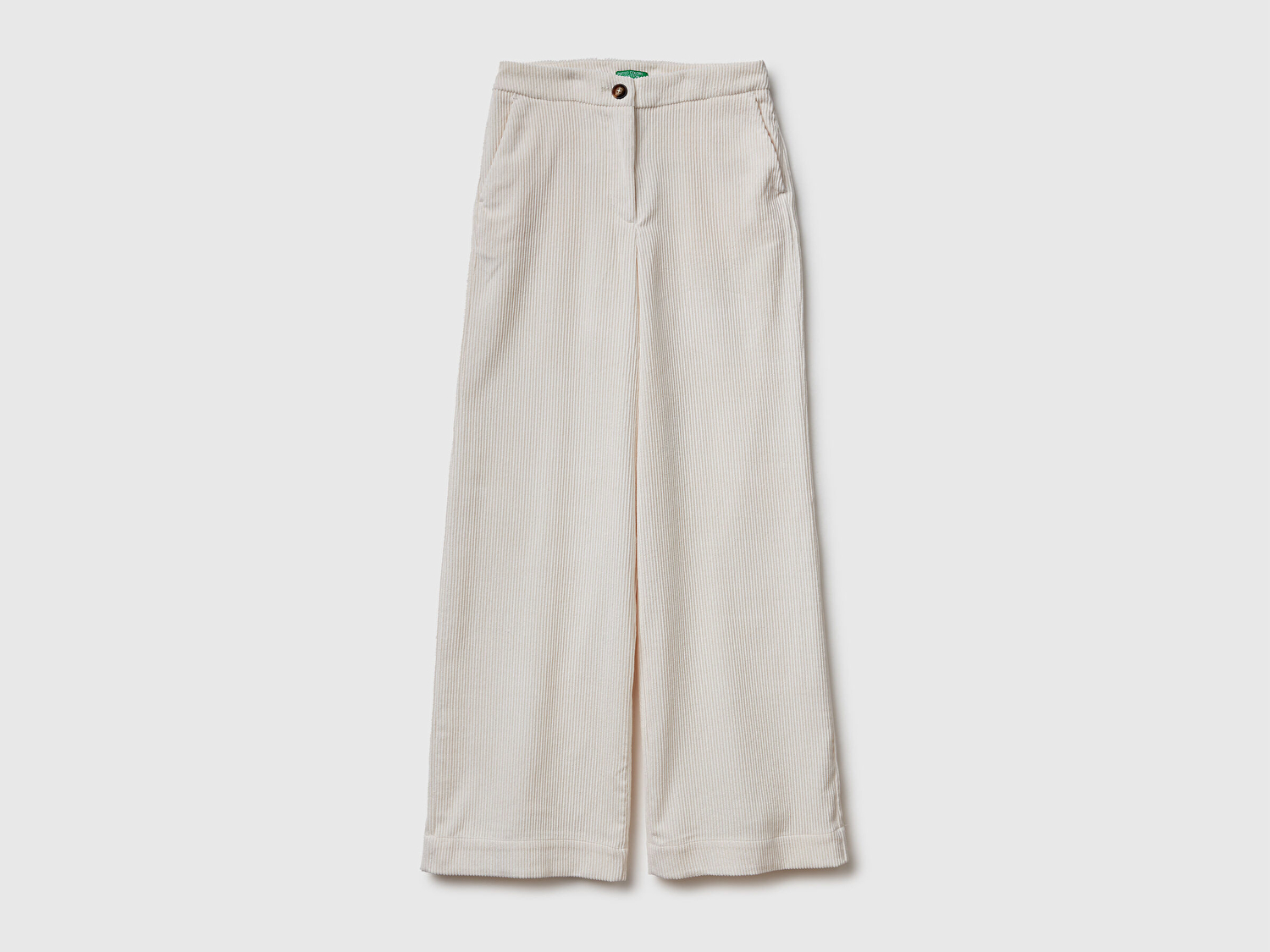 Benetton Kadın Krem Normal Bel İspanyol Paça Pantolon