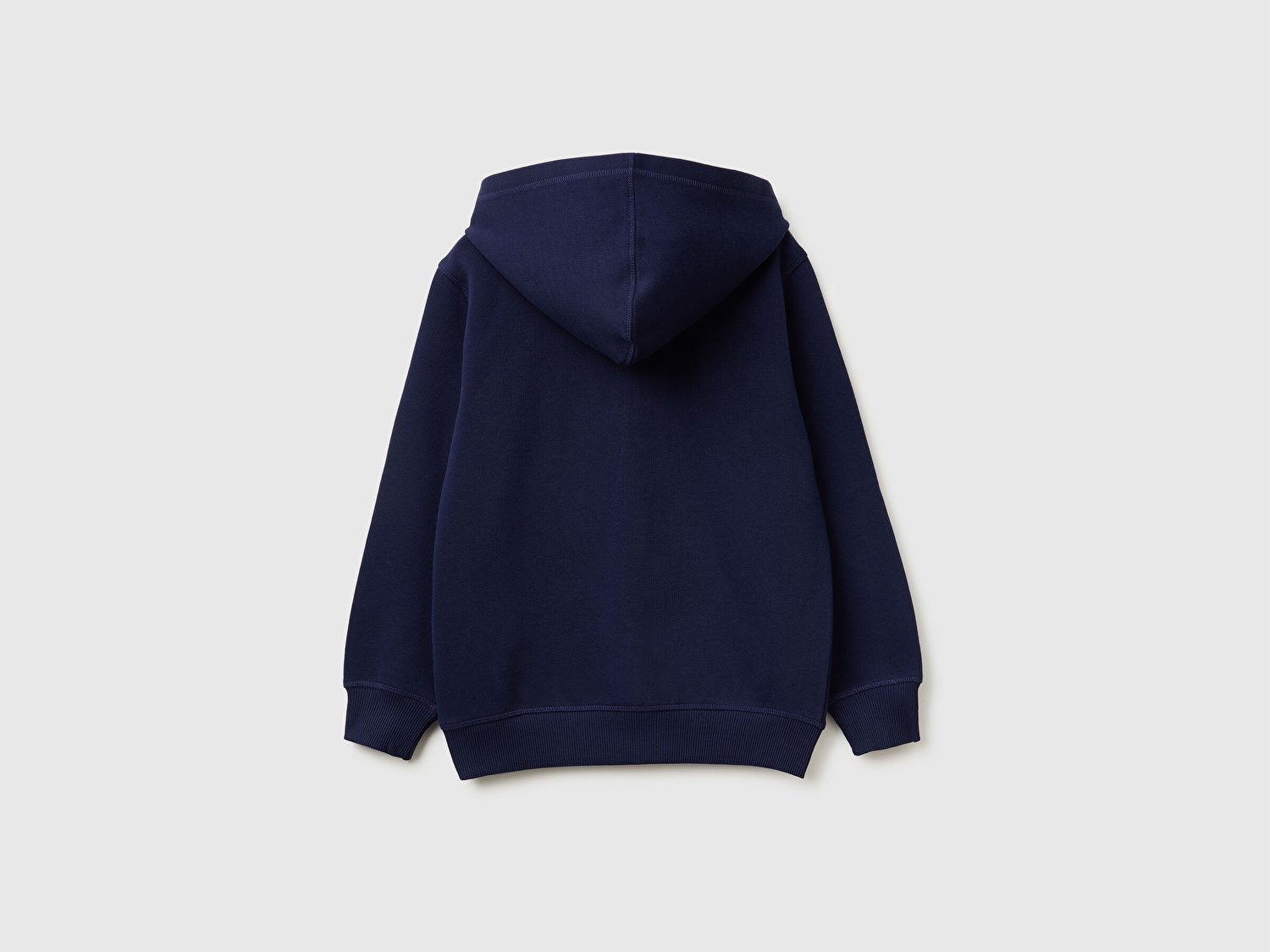 Benetton Erkek Çocuk Lacivert Önü Logo Baskılı Cepli Fermuarlı Sweatshirt