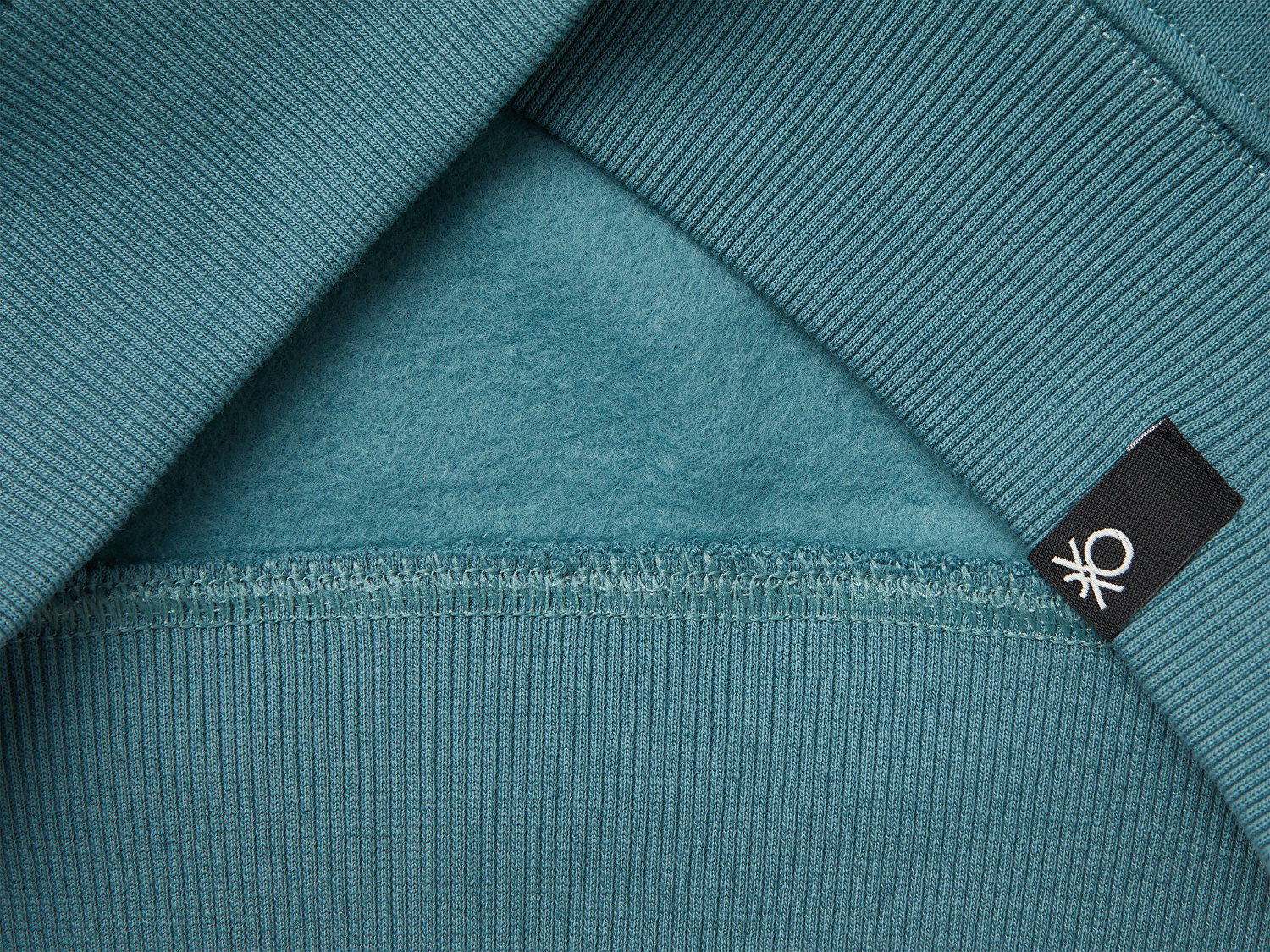 Benetton Erkek Çocuk Gri-Yeşil Tazmanya Baskılı Ribanalı Kapüşonlu Oversize Sweatshirt