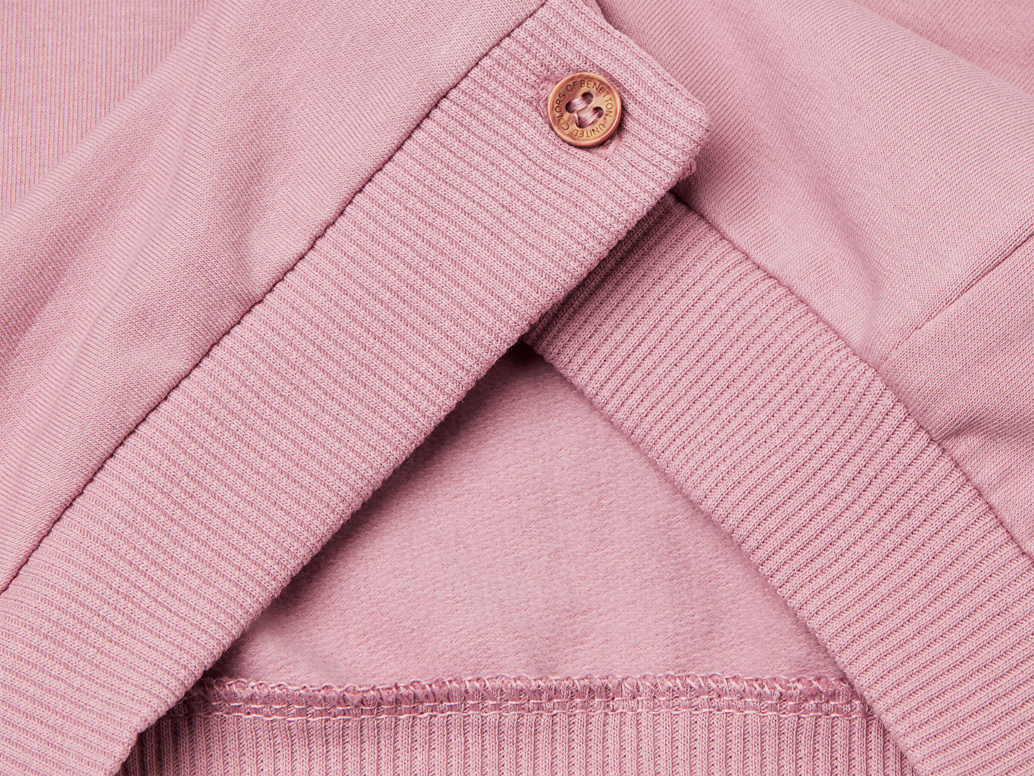 Benetton Bebek Gül Kurusu Önü Logo Baskılı Düğmeli Bomber Yaka Sweatshirt Hırka