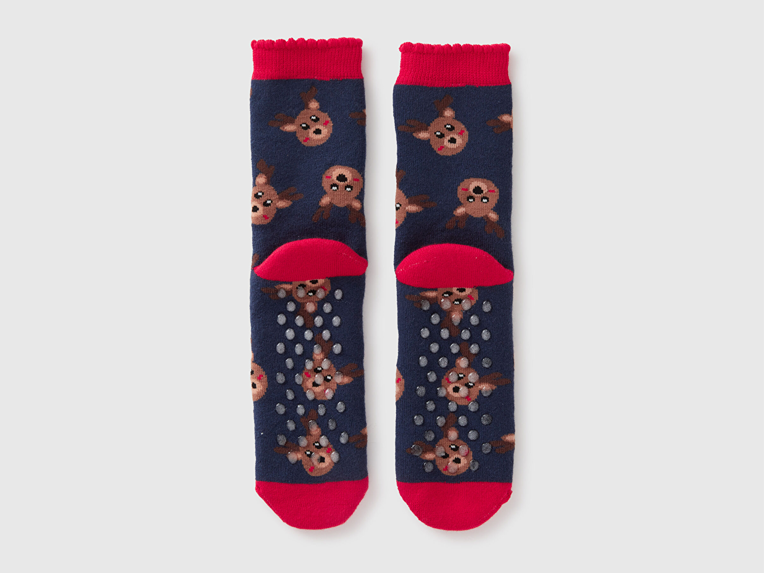 Benetton Erkek Çocuk Lacivert-Kırmızı Desenli Patik Çorap