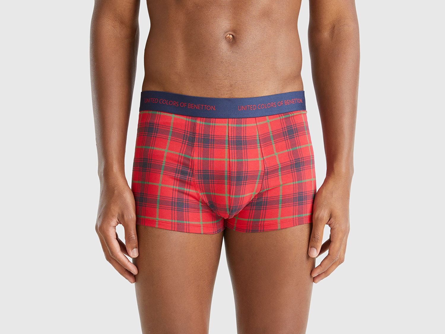 Benetton Erkek Kırmızı Xmas Baskılı Pamuklu Boxer