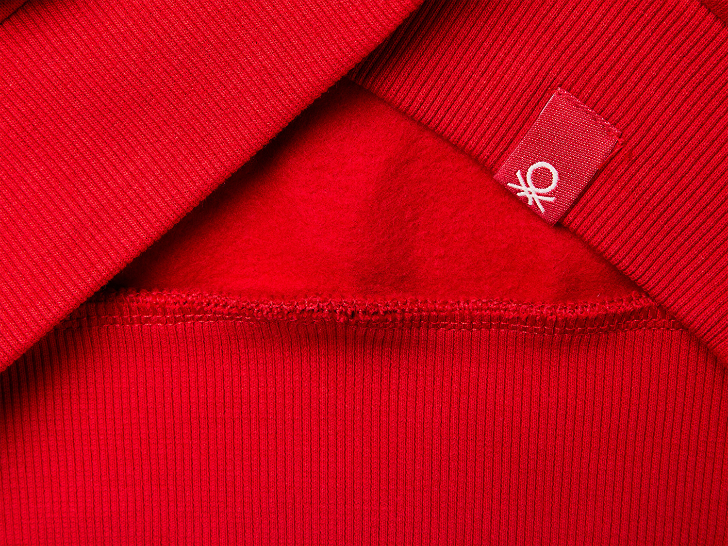 Benetton Erkek Çocuk Kırmızı Peanuts XMAS Baskılı Logo Etiketli Kabartmalı Ribanalı Sweatshirt