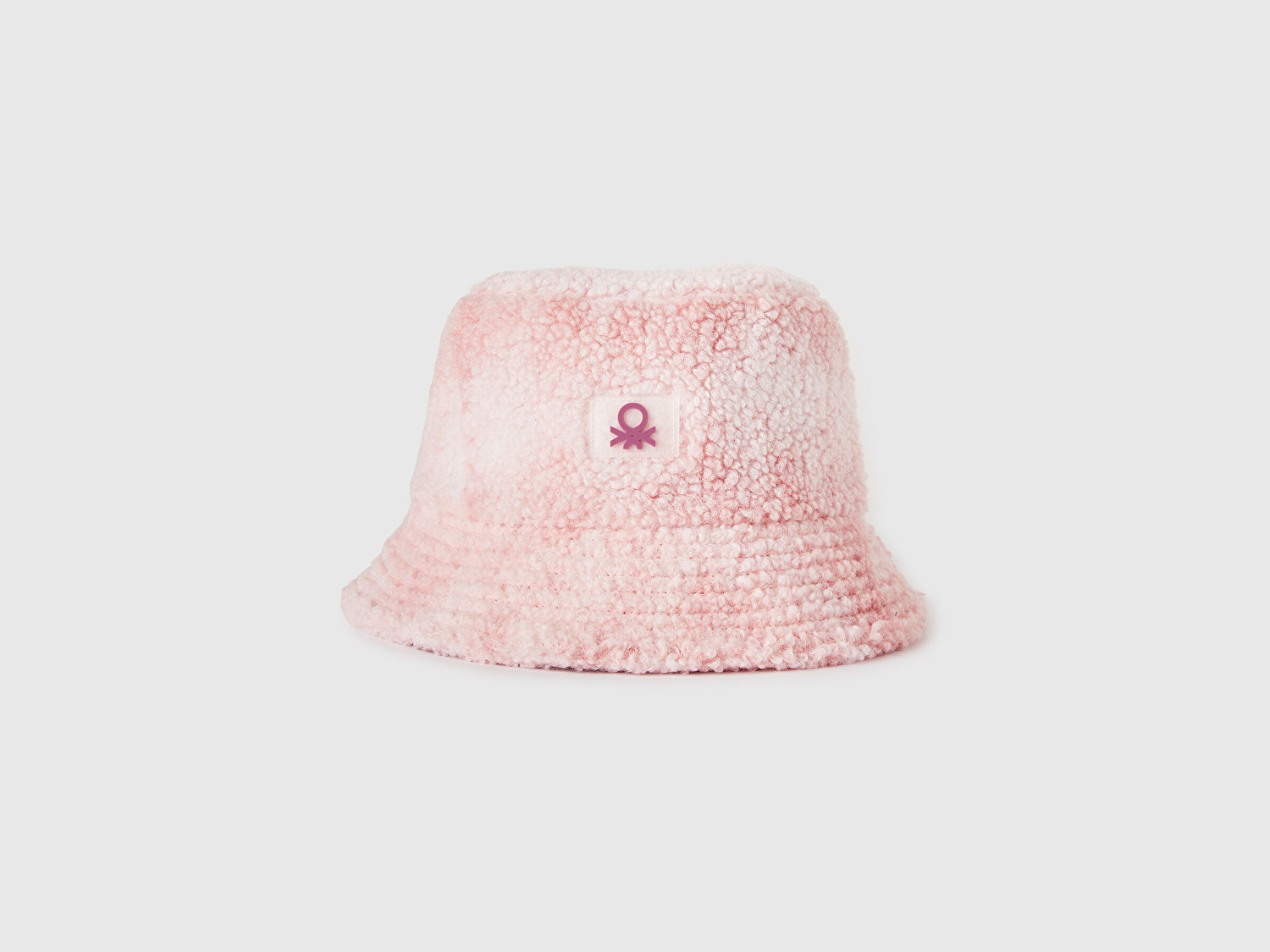 Benetton Erkek Çocuk Pembe Logo Detaylı Teddy Bucket Şapka