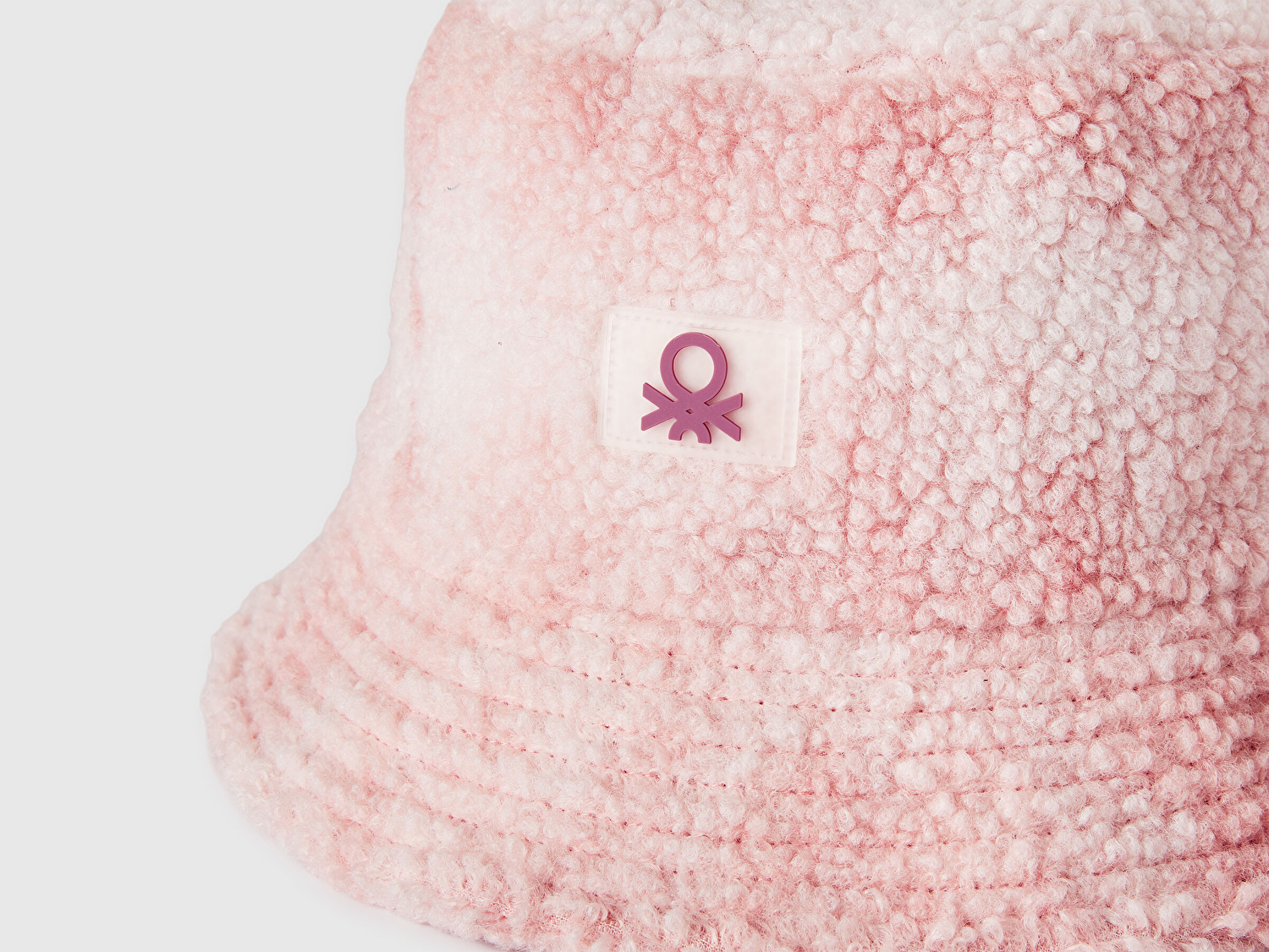 Benetton Erkek Çocuk Pembe Logo Detaylı Teddy Bucket Şapka